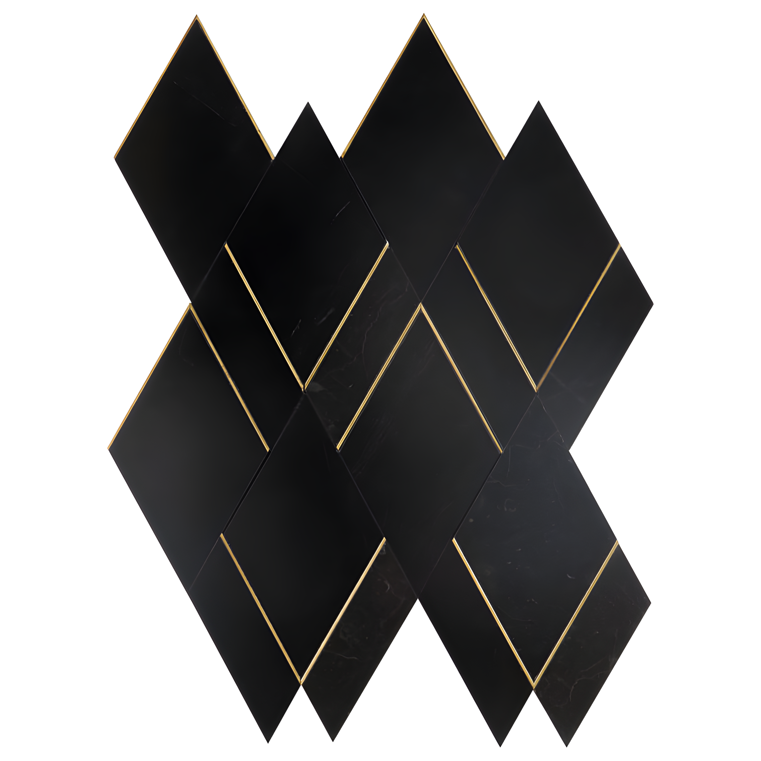 Mehko 11.81 in. x 14.96 in. Polished Marble and Brass Wall Tile