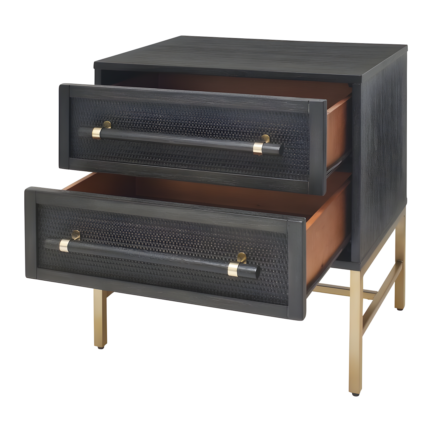 Sophia 2 Drawer Rattan Nightstand