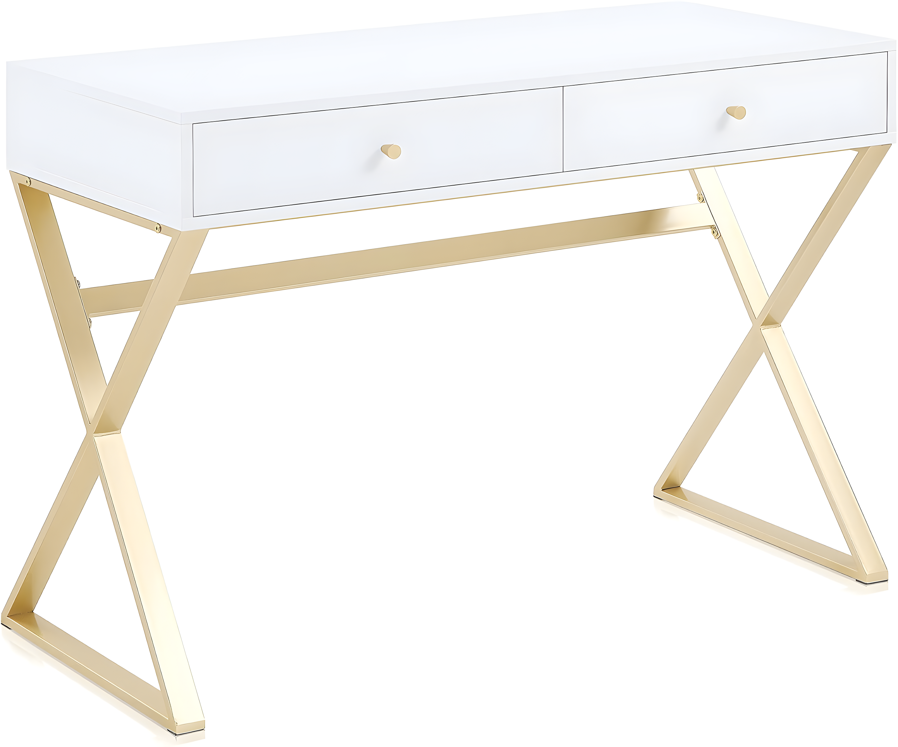 BELLEZE Vanity Table, Home Office Computer Desk - Ellena (White)