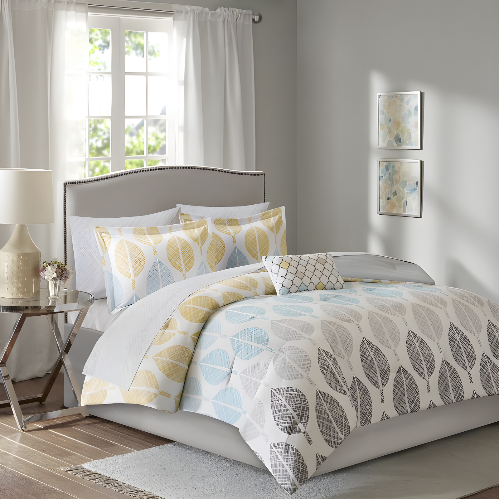 Madison Park Essentials Central Park Modern & Contemporary Comforter Set with Cotton Bed Sheets