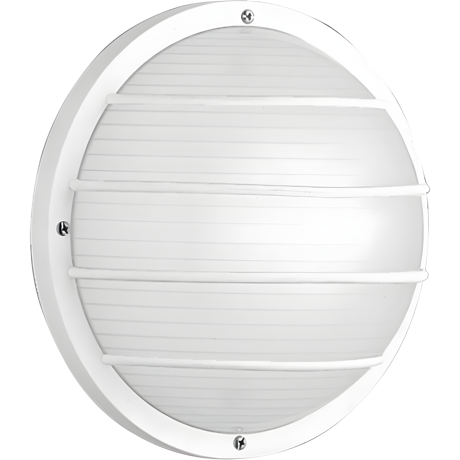 Progress Lighting, Bulkhead Collection, 1-Light Wall/Ceiling Mount, White, Cage, Polycarbonate, Wet Rated