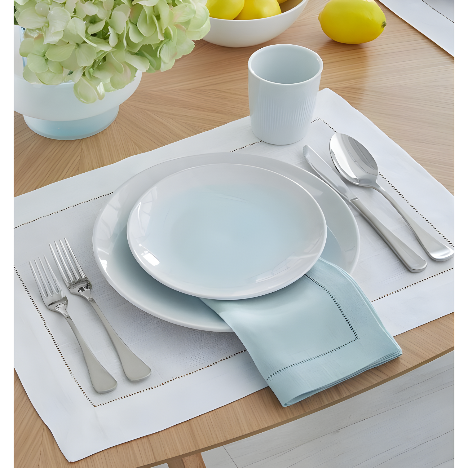 Almond 20" Linen Rectangular Placemat Set