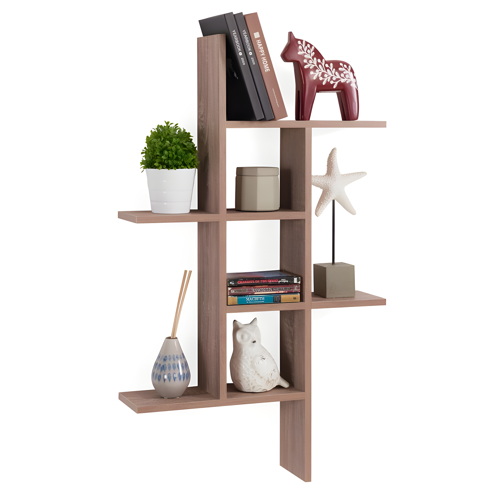 40" x 24" Cantilever Wall Shelf Weathered Oak - Danya B.: Modern Laminated MDF Floating Display