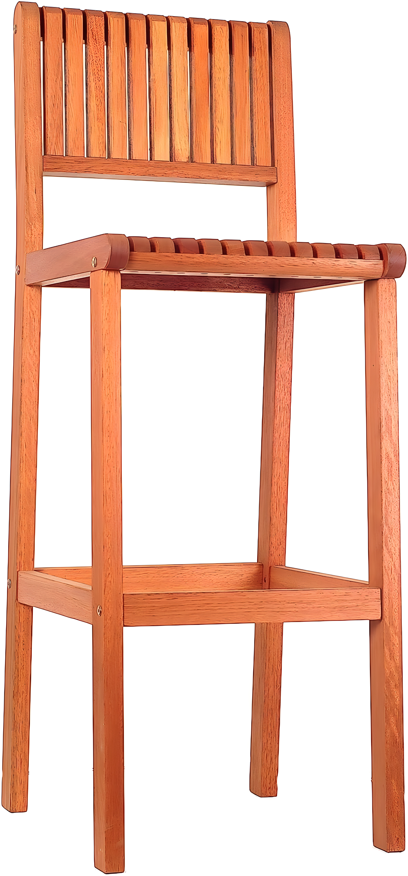 Amazonia Milano 1-Piece Patio Barstool | Eucalyptus Wood | Ideal for Outdoors and Indoors