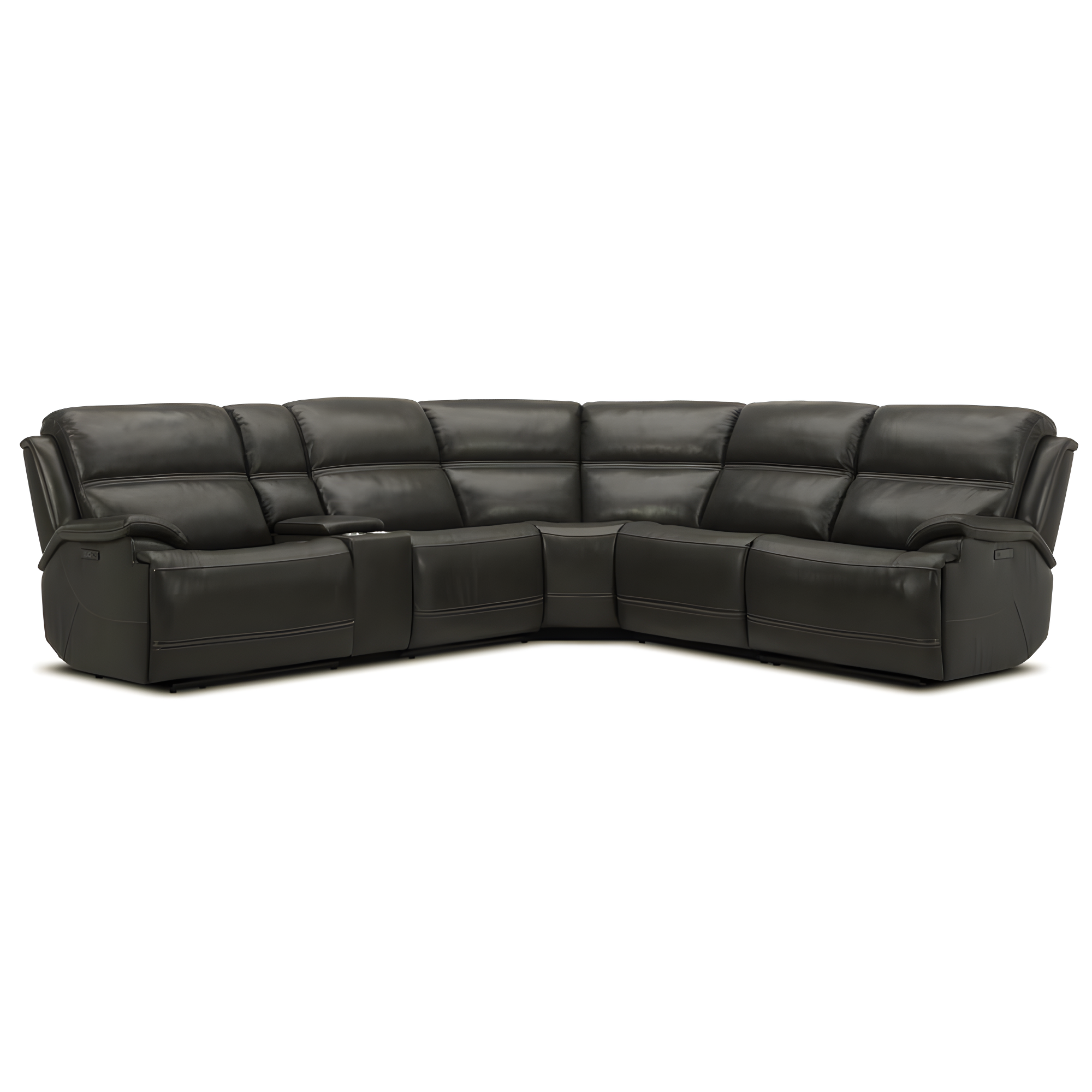 Liberty Furniture Bentley 6-Piece Leather Sectional in Graphite Gray