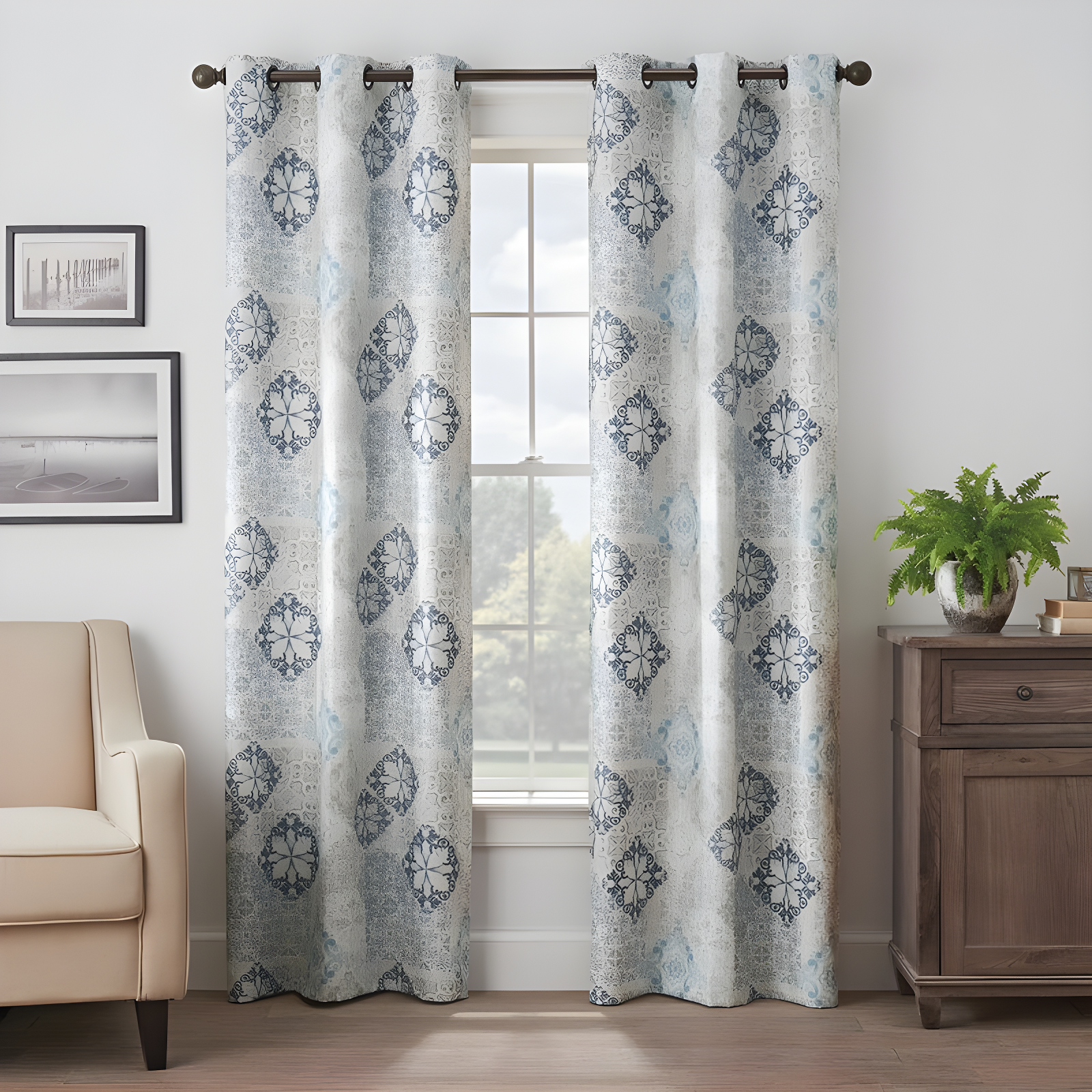 Eclipse Eclipse Martina Medallion Absolute Zero 100% Blackout Window Panel