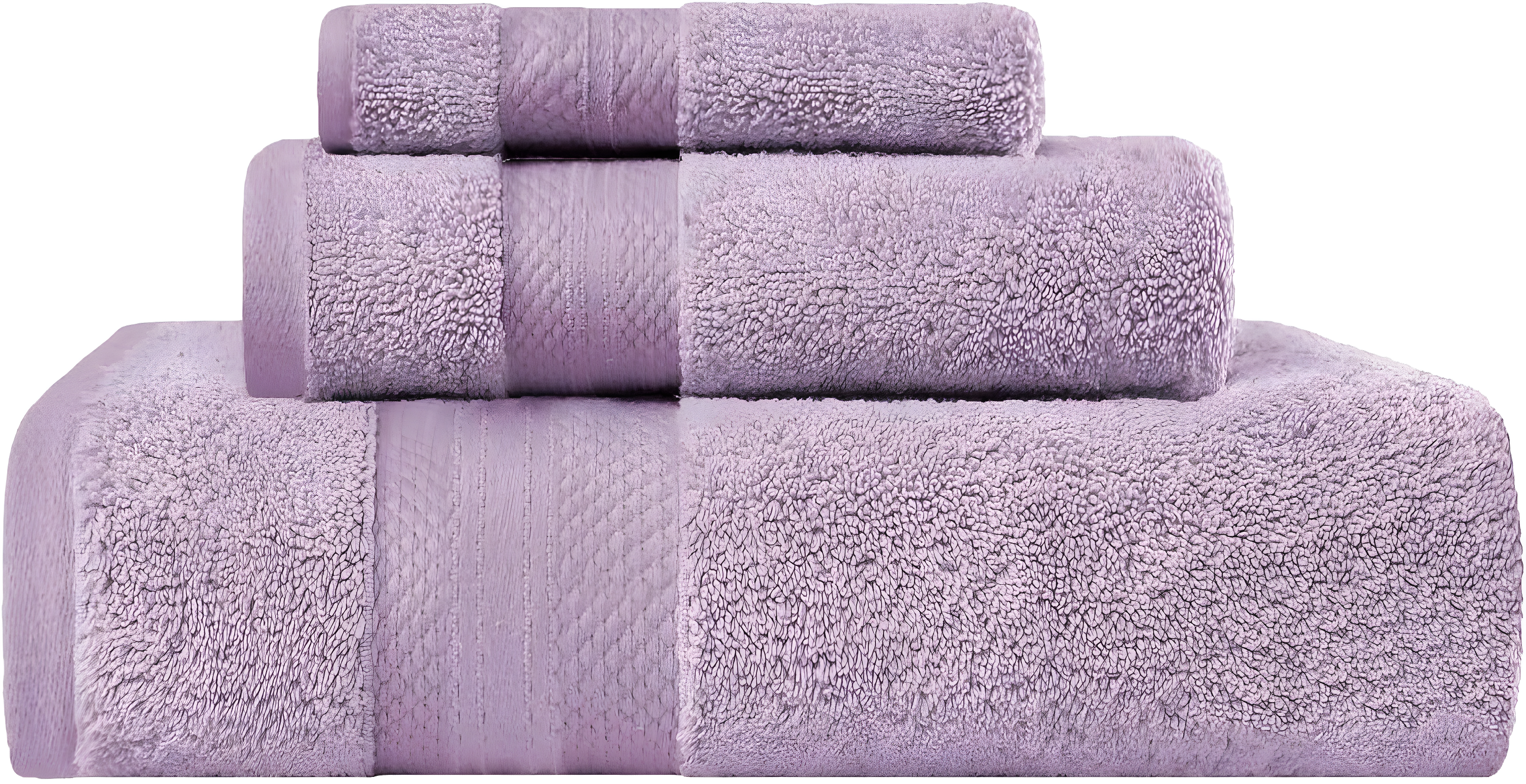 Superior Aria Turkish Cotton Solid Heavyweight 3-Piece Wisteria Towel Set