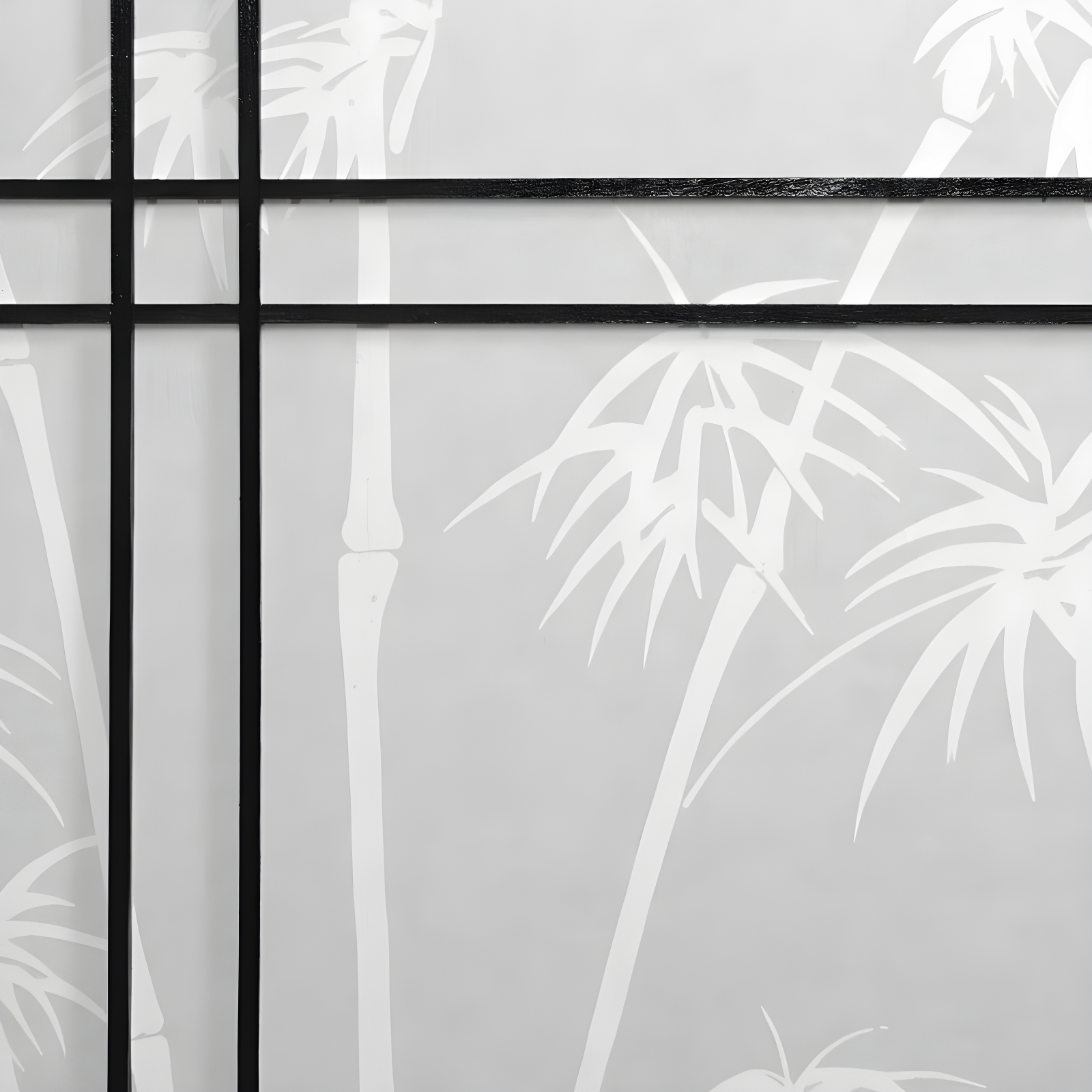 Oriental Furniture 6' Tall Bamboo Tree Shoji Screen Black