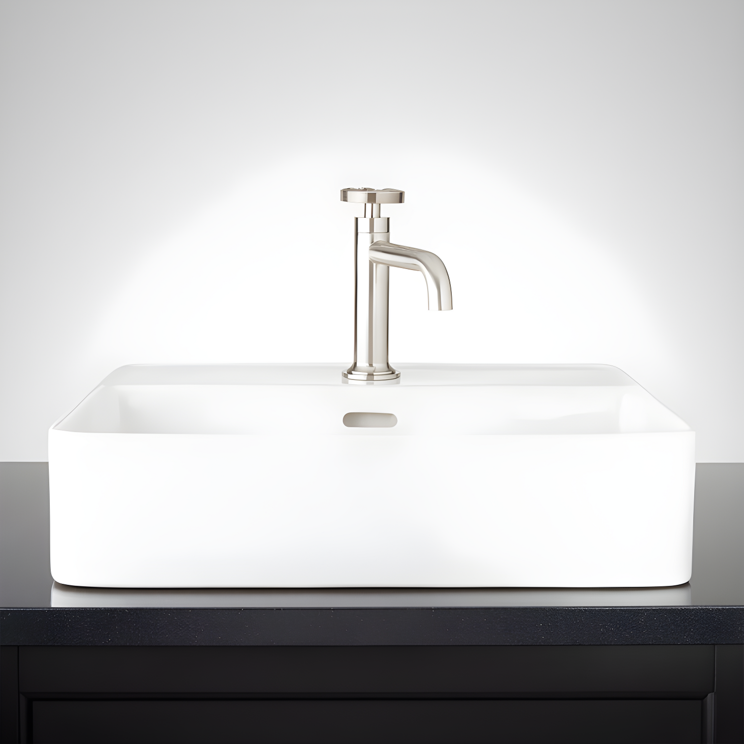 Hibiscus Rectangular Fireclay Vessel Sink Single Hole