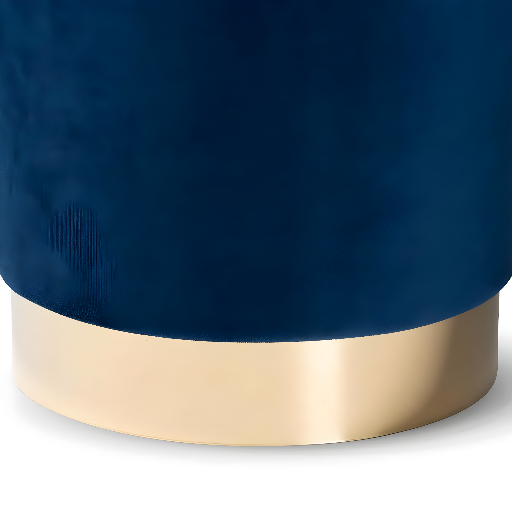 Baxton Studio Chaela Navy Blue Velvet and Gold Finished Metal Ottoman