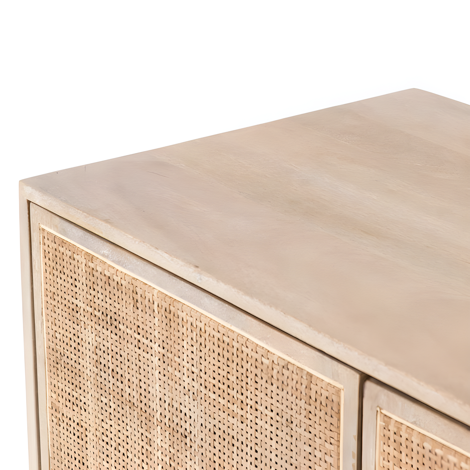 Carmel 72'' Natural Mango and Cane Sideboard with Gunmetal Legs