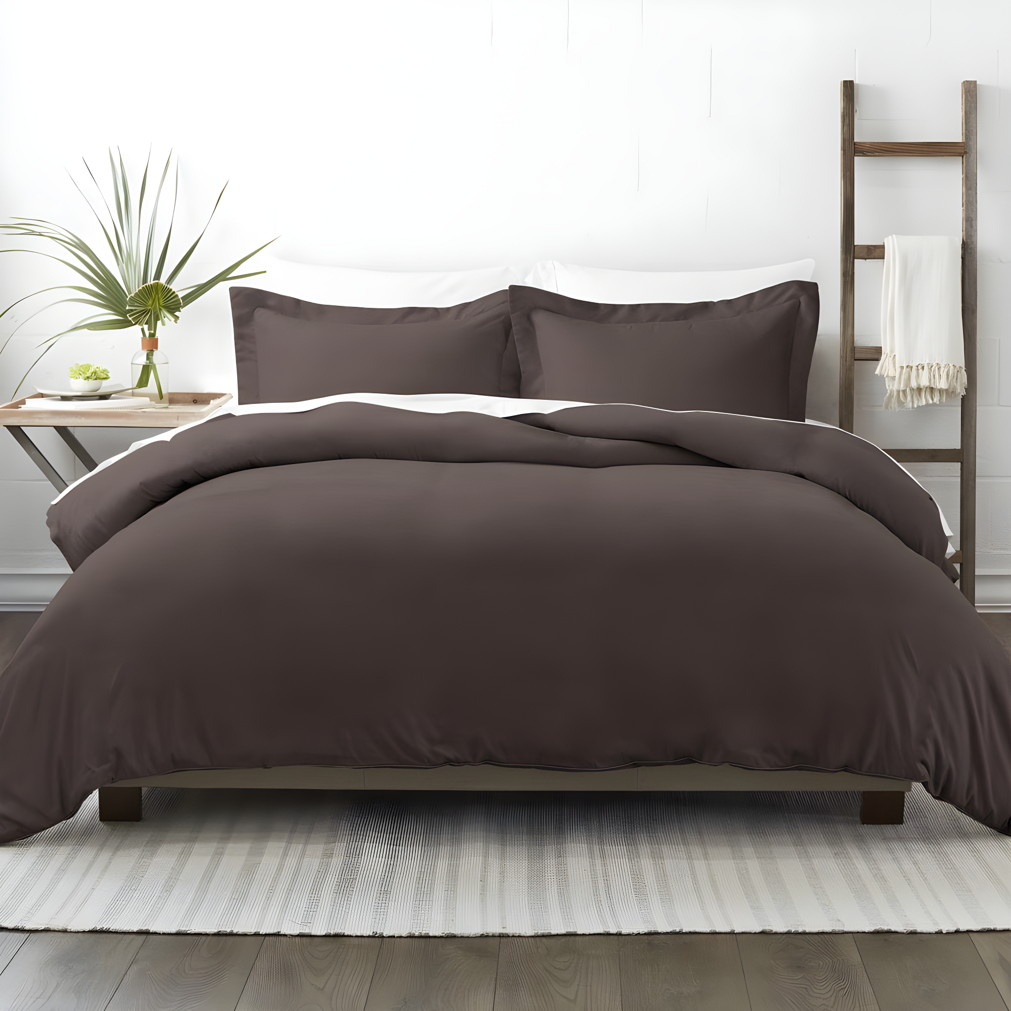 Chocolate 3 Piece Duvet Cover Set Full/Queen, by Simply Soft