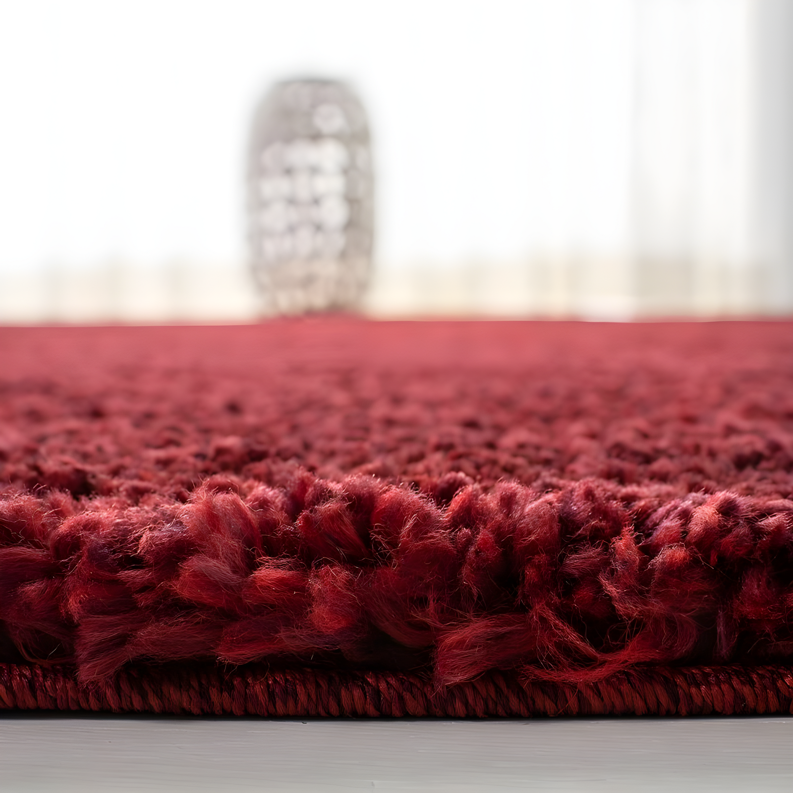 August Shag 900 AUG900 Power Loomed Indoor Area Rug - Burgundy - 6'x9' - Safavieh