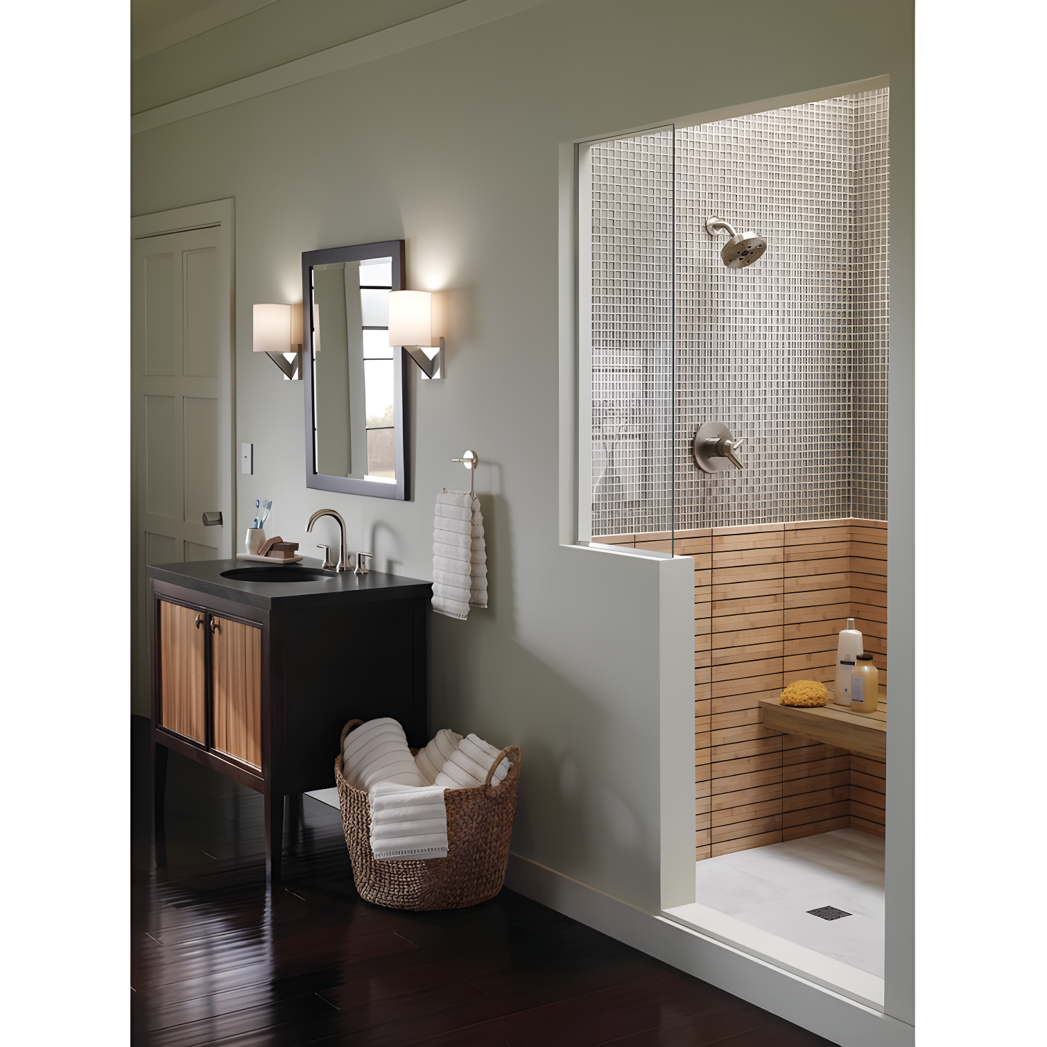 Trinsic Wall Mount Square Open Towel Ring Bath Hardware Accessory