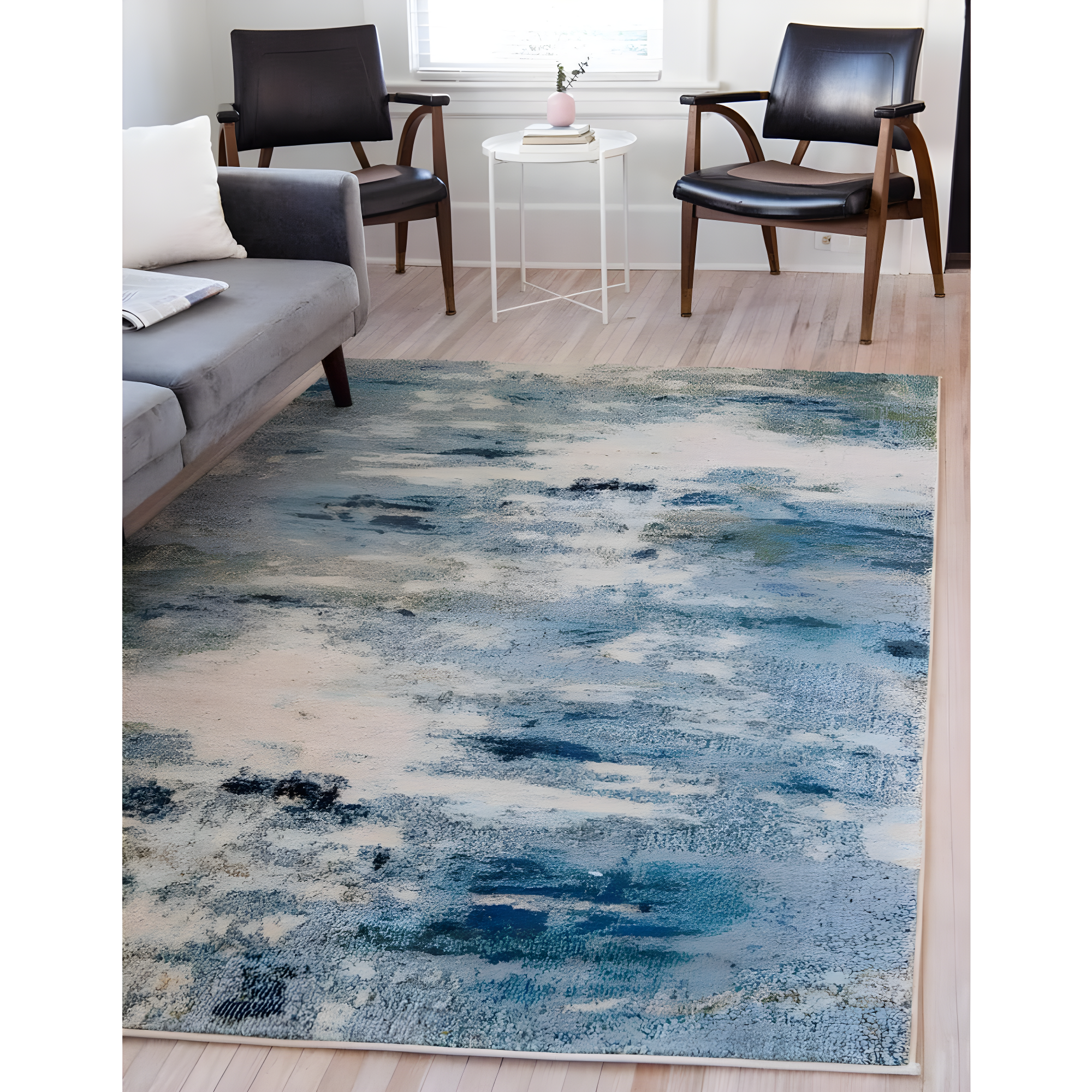 Unique Loom Chromatic Collection Area Rug - Avalon (8' x 10' Rectangle Light Blue/Gray)