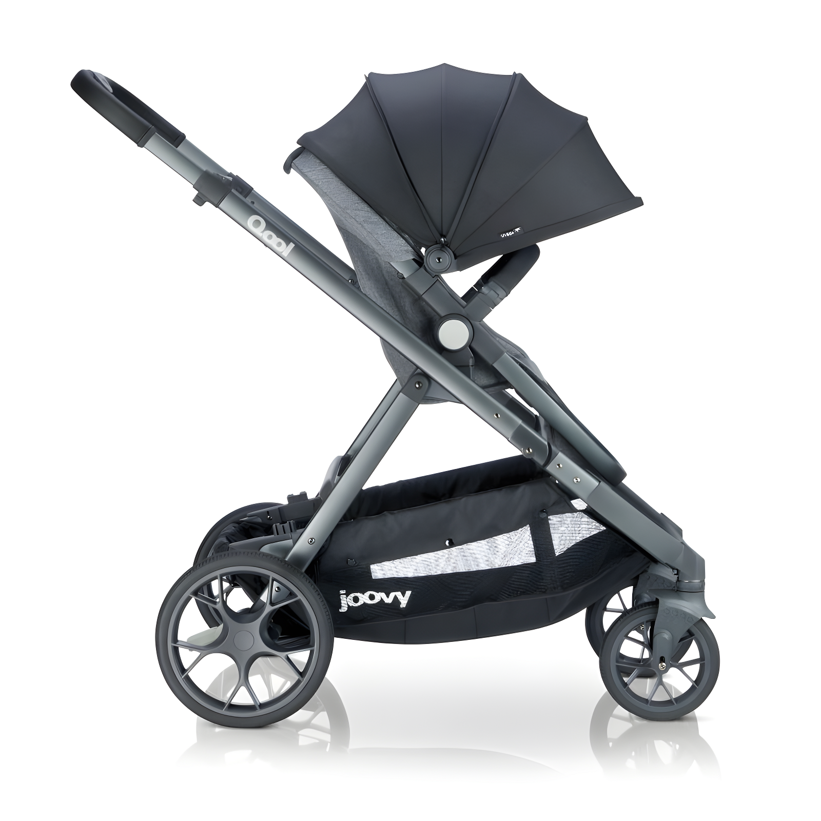 Joovy Qool Convertible Modular Single Double Triple Stroller - Gray