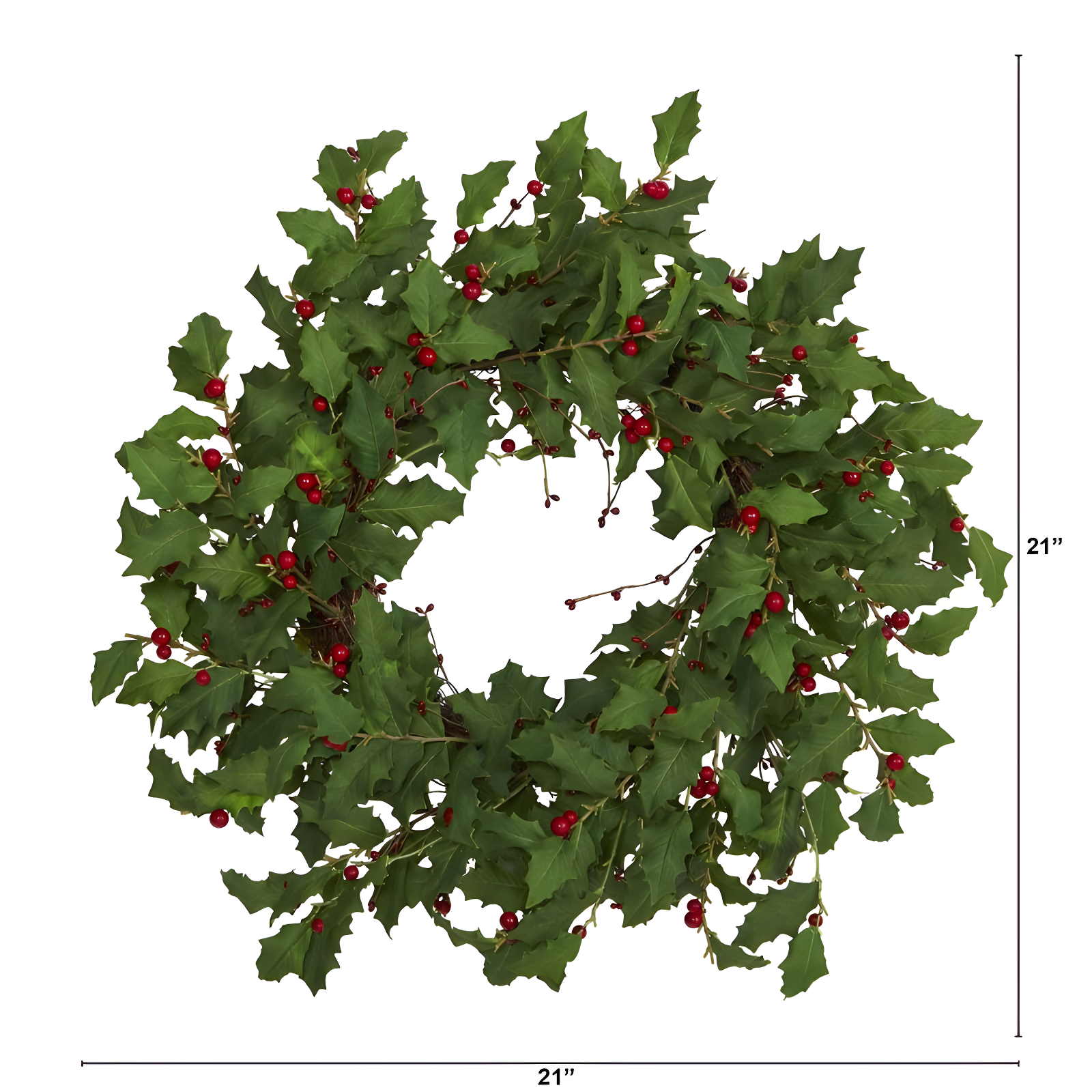 Nearly Natural 28” Holly Berry Artificial Wreath
