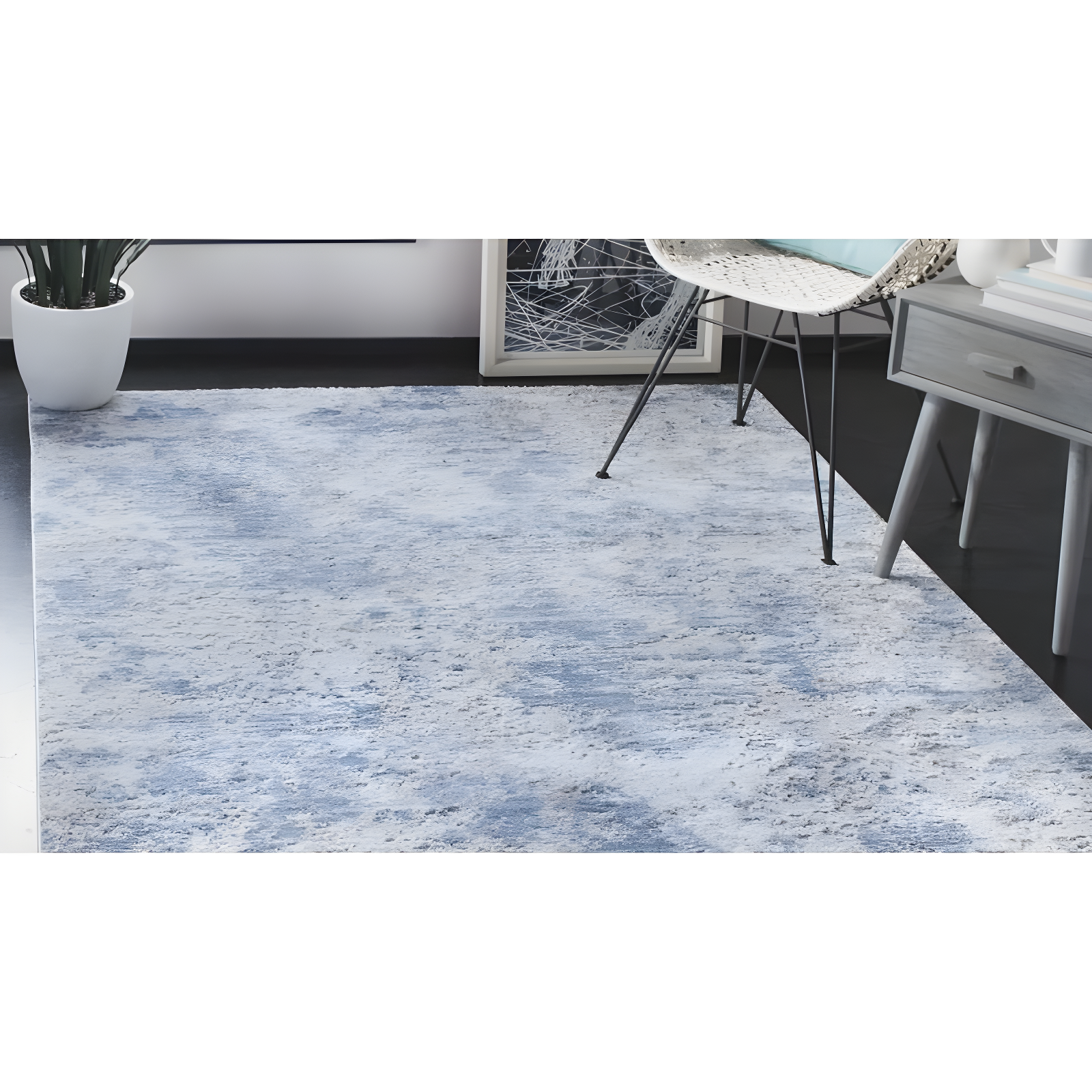 Amelia ALA705 Power Loomed Area Rug - Navy/Grey - 6'7"x6'7" - Safavieh.
