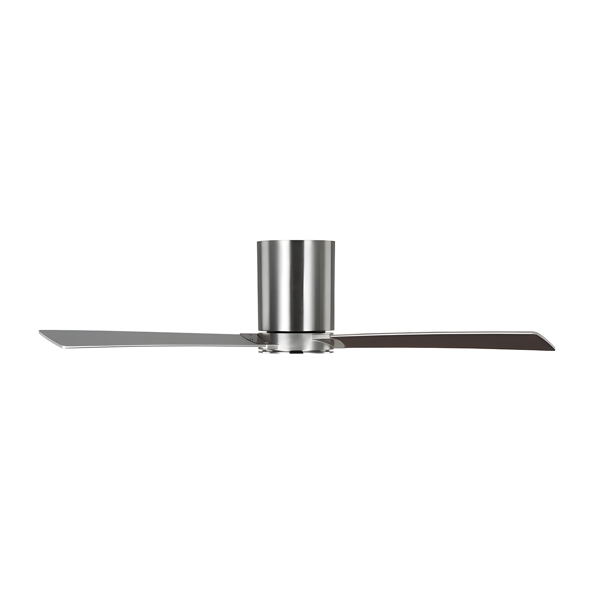 Monte Carlo 3RZHR44BS Rozzen Hugger 44" Ceiling Fan with Remote Control, Reversible DC Motor, Damp Rated, 3 Reversible Blades (Silver and American Walnut)