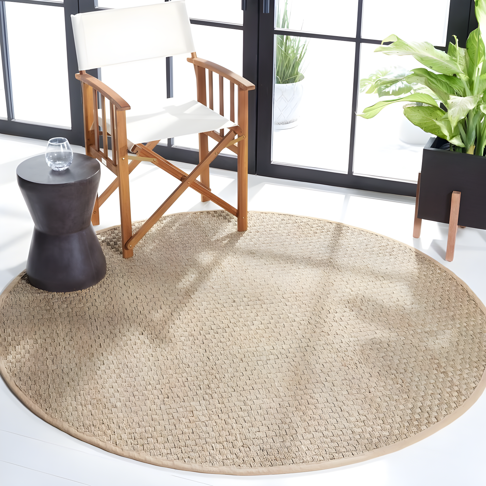 Natural Fiber NF114 Power Loomed Indoor Area Rug - Natural/Beige - 5' Round - Safavieh.