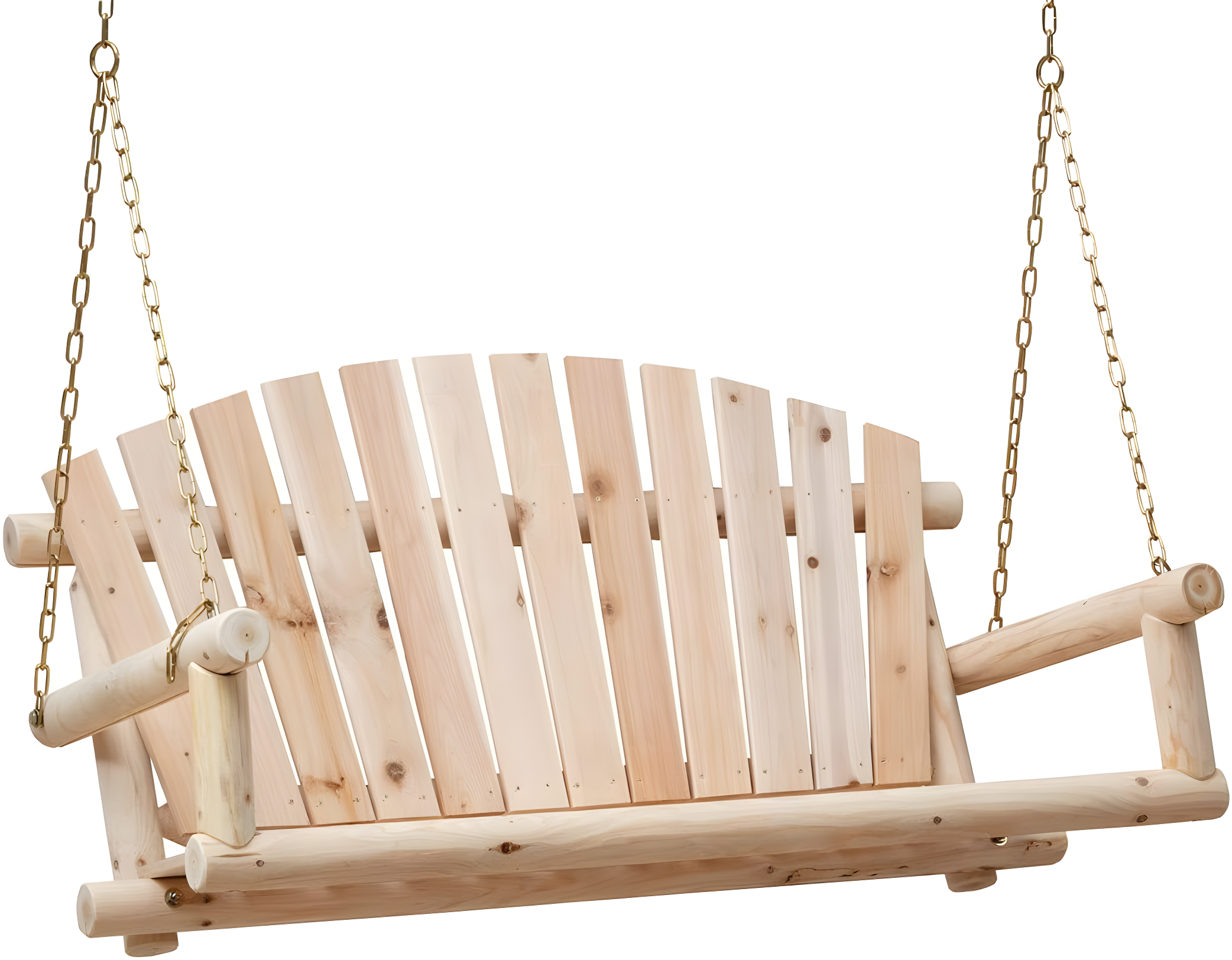 Anraja 4 Foot 2 Seat Porch Swing Hanging Wood, Unfinished