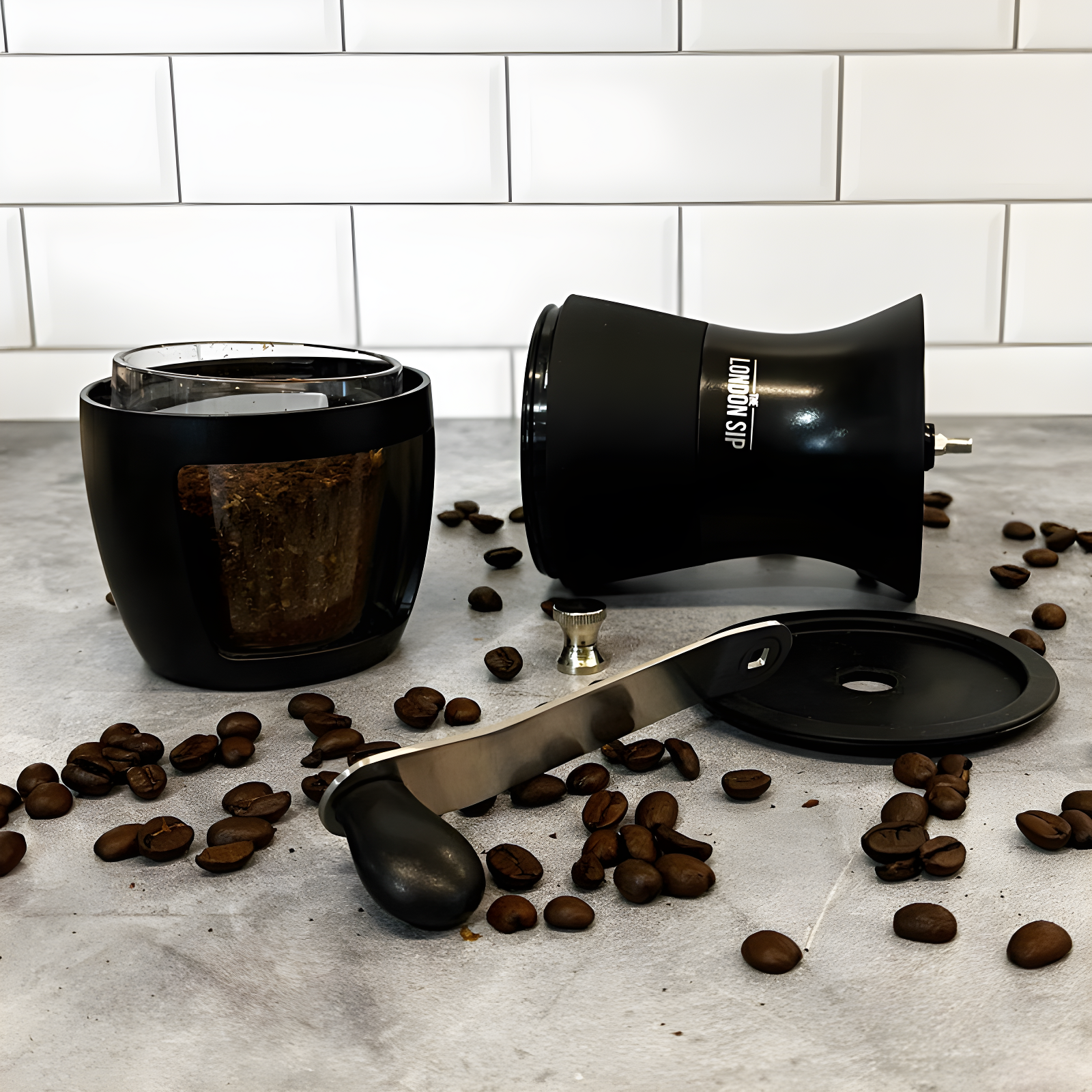 London Sip Glass Manual Conical Burr Coffee Grinder