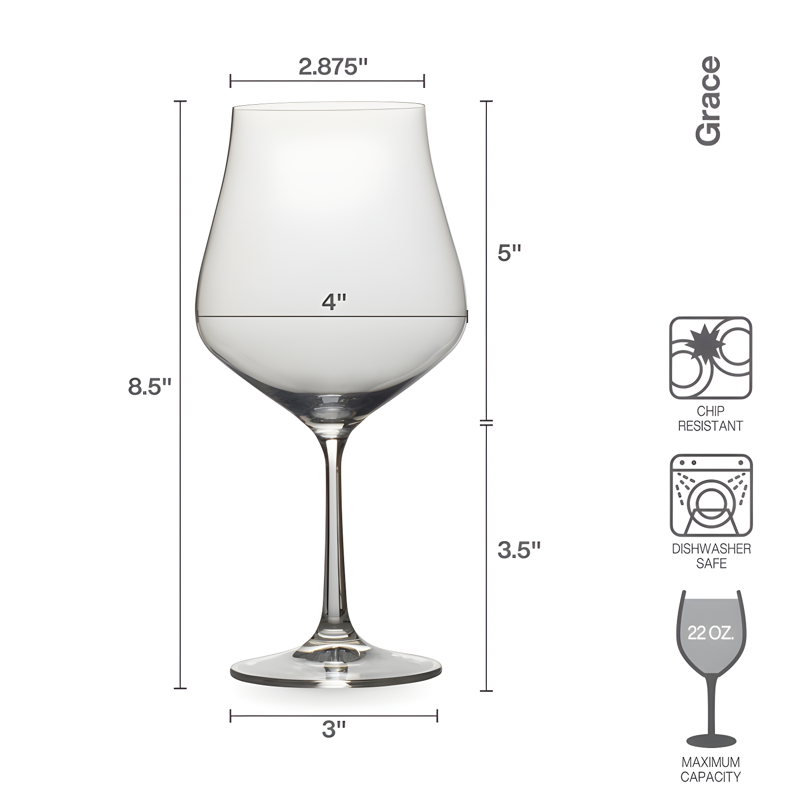 Mikasa Mikasa Grace 22 oz. Red Wine Glasses