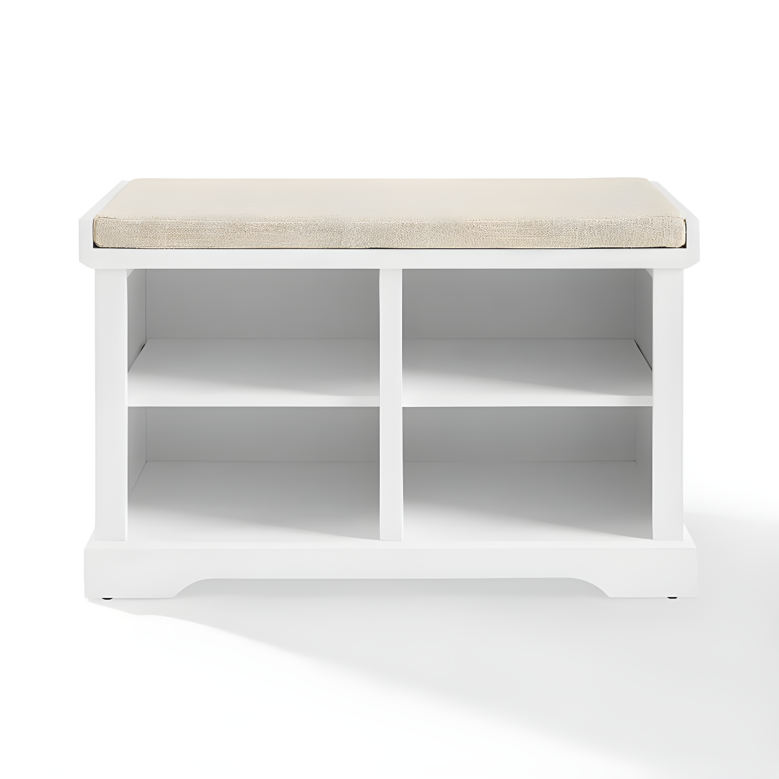 Anderson Storage Bench White - Crosley: Cushioned, Linen Upholstered, Farmhouse Style