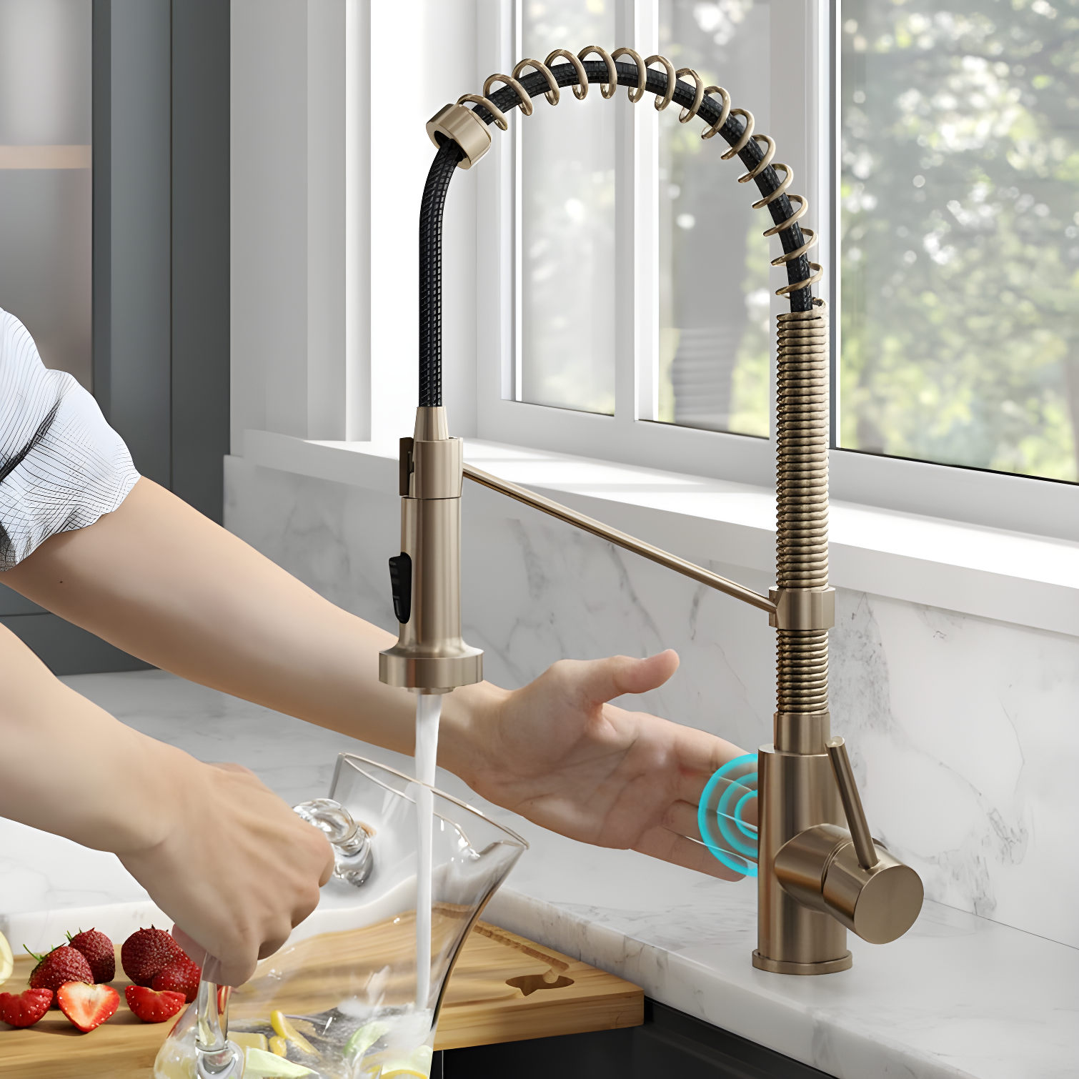 Kraus Bolden Touchless Sensor Commercial Style 2-Function Single Handle Pull-Down Kitchen Faucet