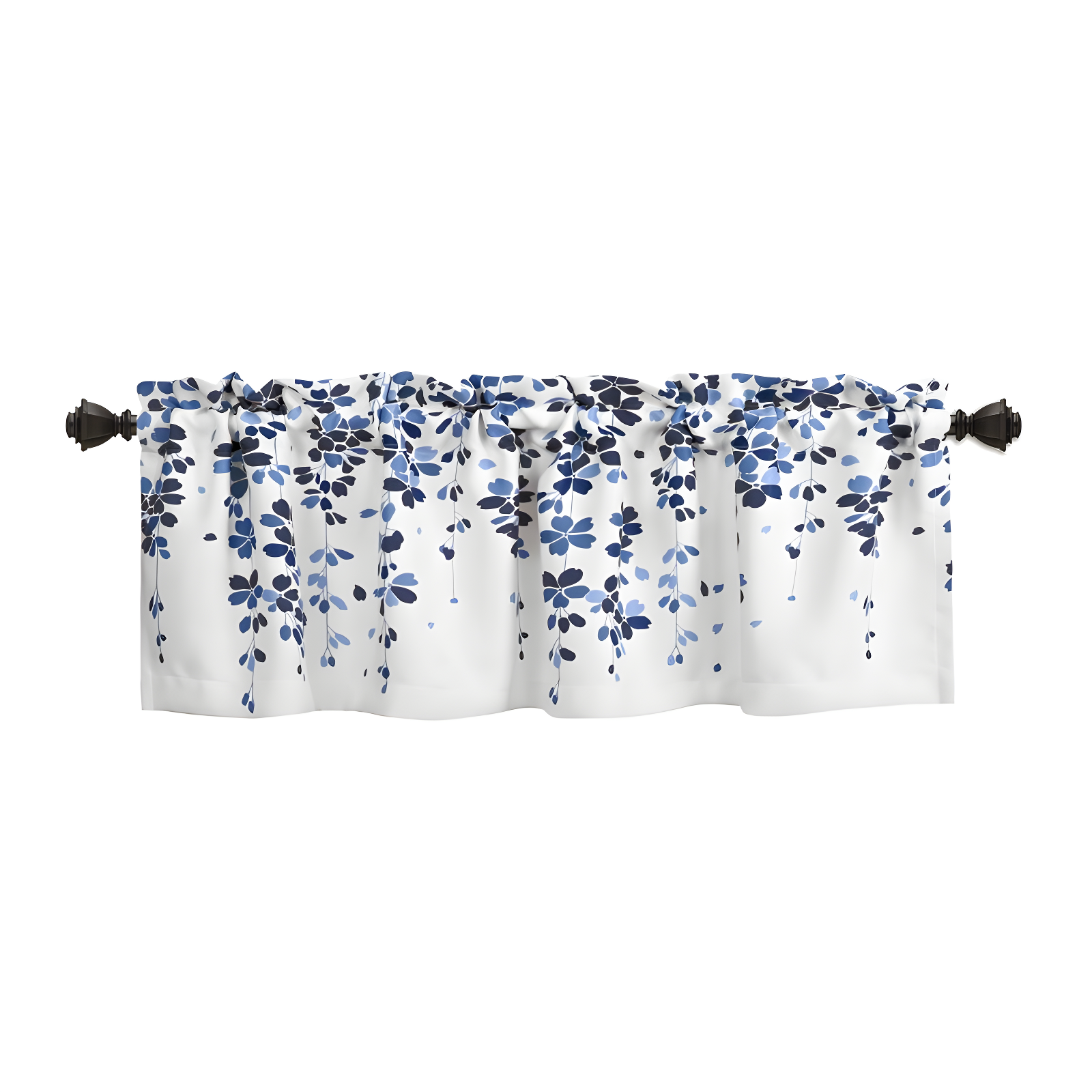 Weeping Flower Floral Tailored 52'' W Window Valance