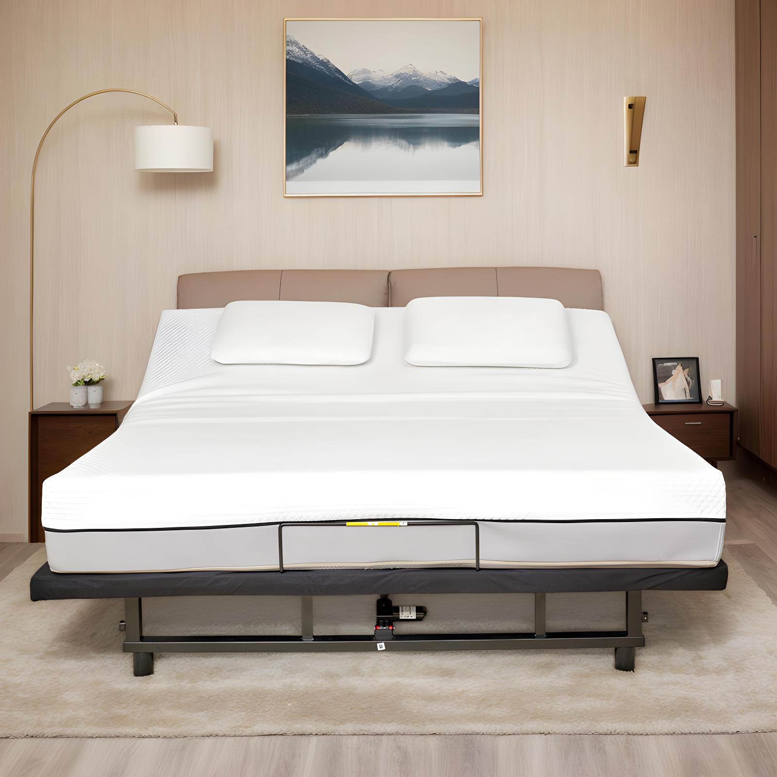 Queen Adjustable Bed Frame Base, Bed With Wireless Remote Control, Electric Bed Frame With Head And Foot Incline, Adjustable Bed Base With Quiet Motor, Zero Gravity, Easy To Assemble, Black