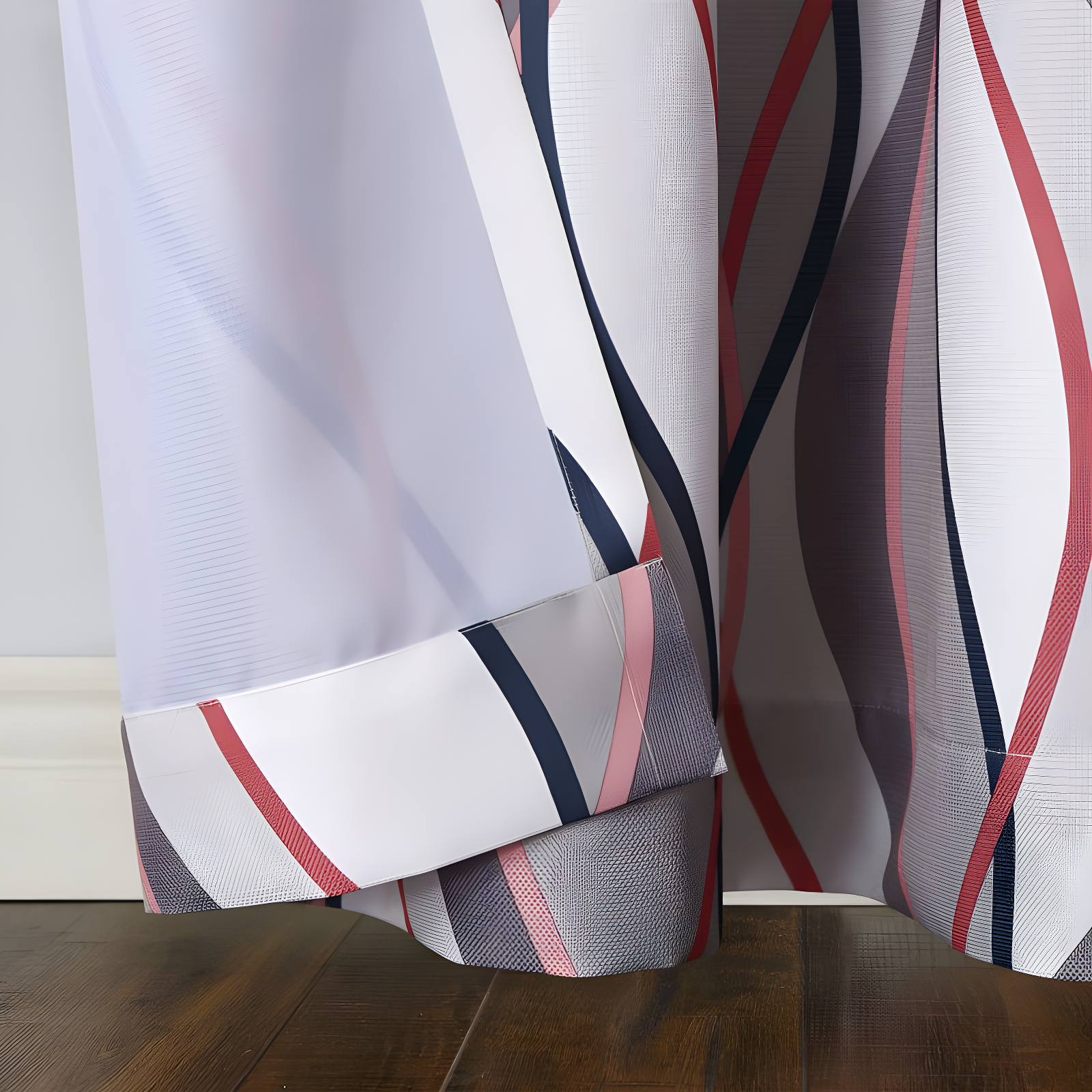 48"x63" No. 918 Semi-Sheer Intersect Ogee Wave Print Grommet Curtain Panel Nickel