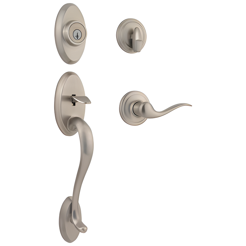 Kwikset 98001-107 Handleset with Deadbolt and Door and Rosette
