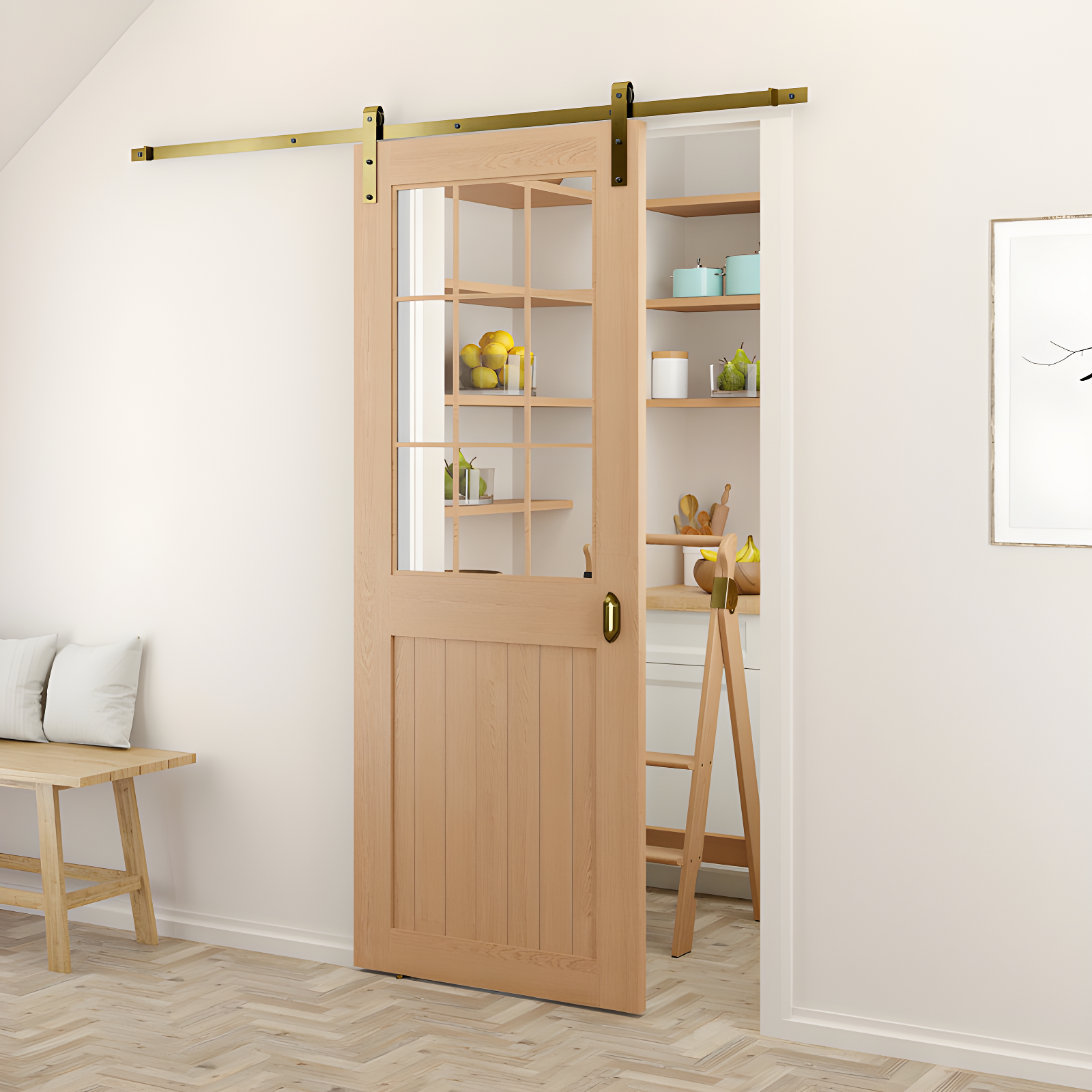 Soft Close Standard Single Barn Door Hardware Kit