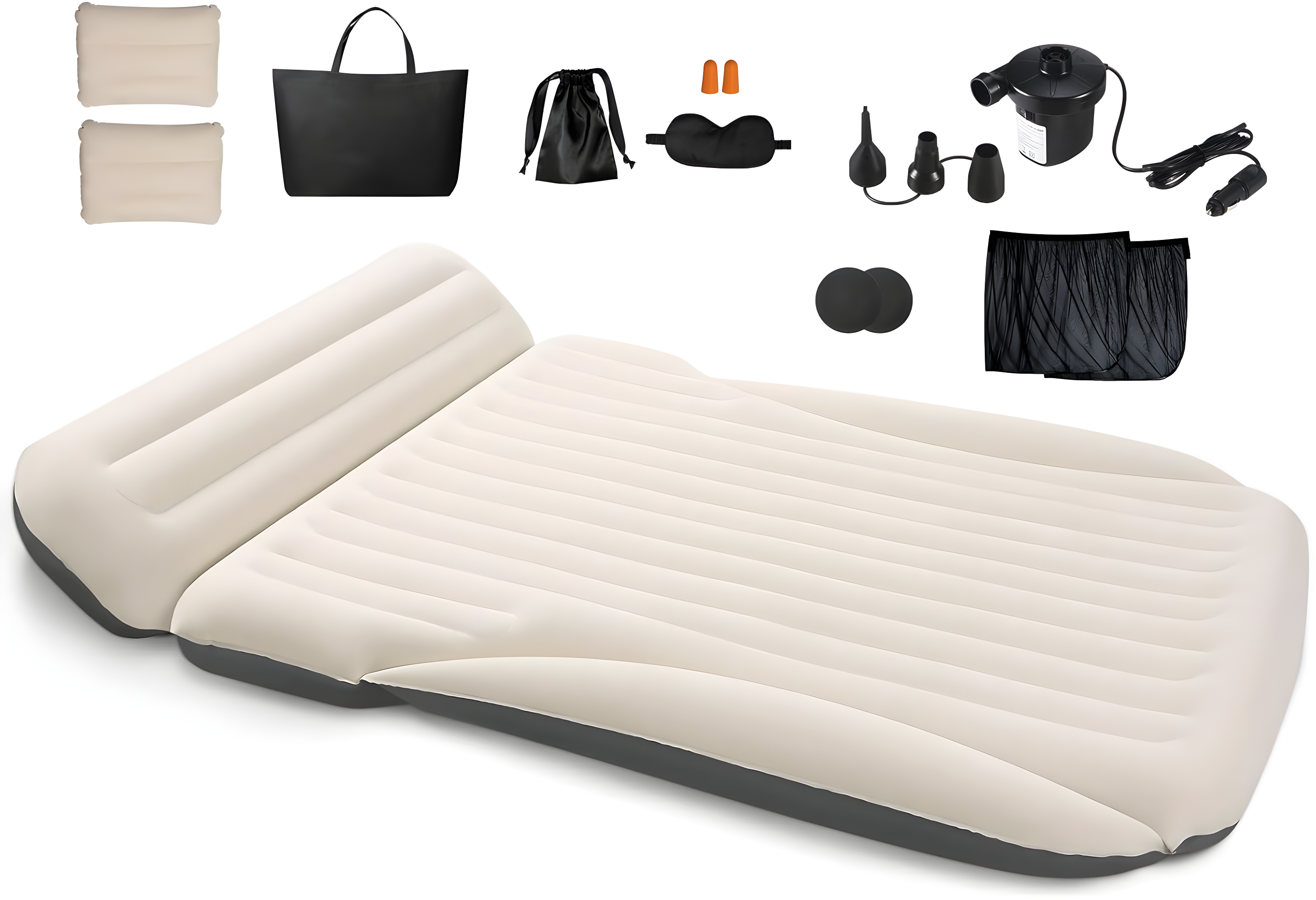 Car Bed with The Most Complete Sleeping Accessories|Leakproof Comfortable Durable Car Mattress|Built-in Pillow with Pump Air Mattress|for SUV Minivan Mpv Road Trip Inflatable Bed