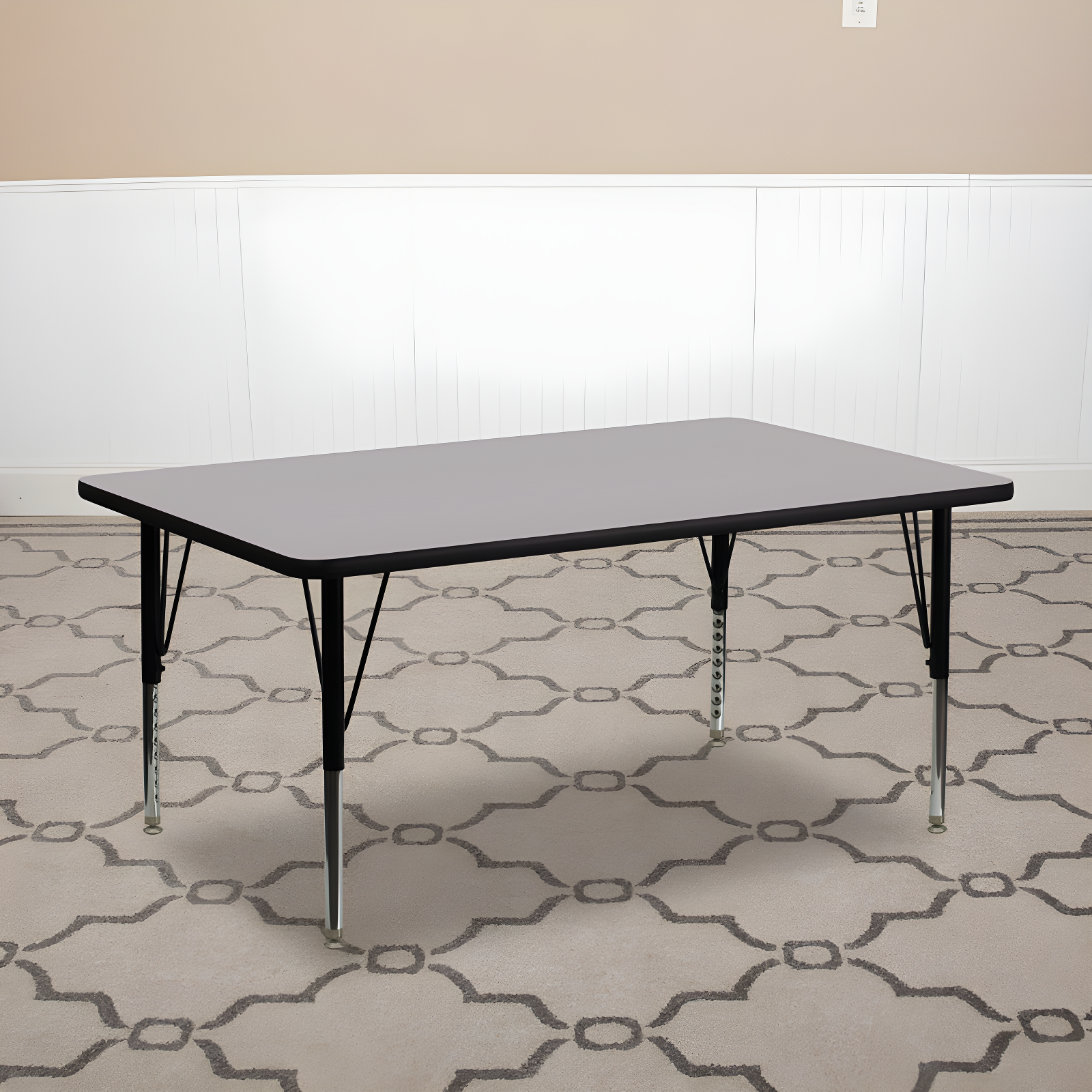 Goddard 24''W x 48''L Rectangular HP Laminate Activity Table - Adjustable Legs