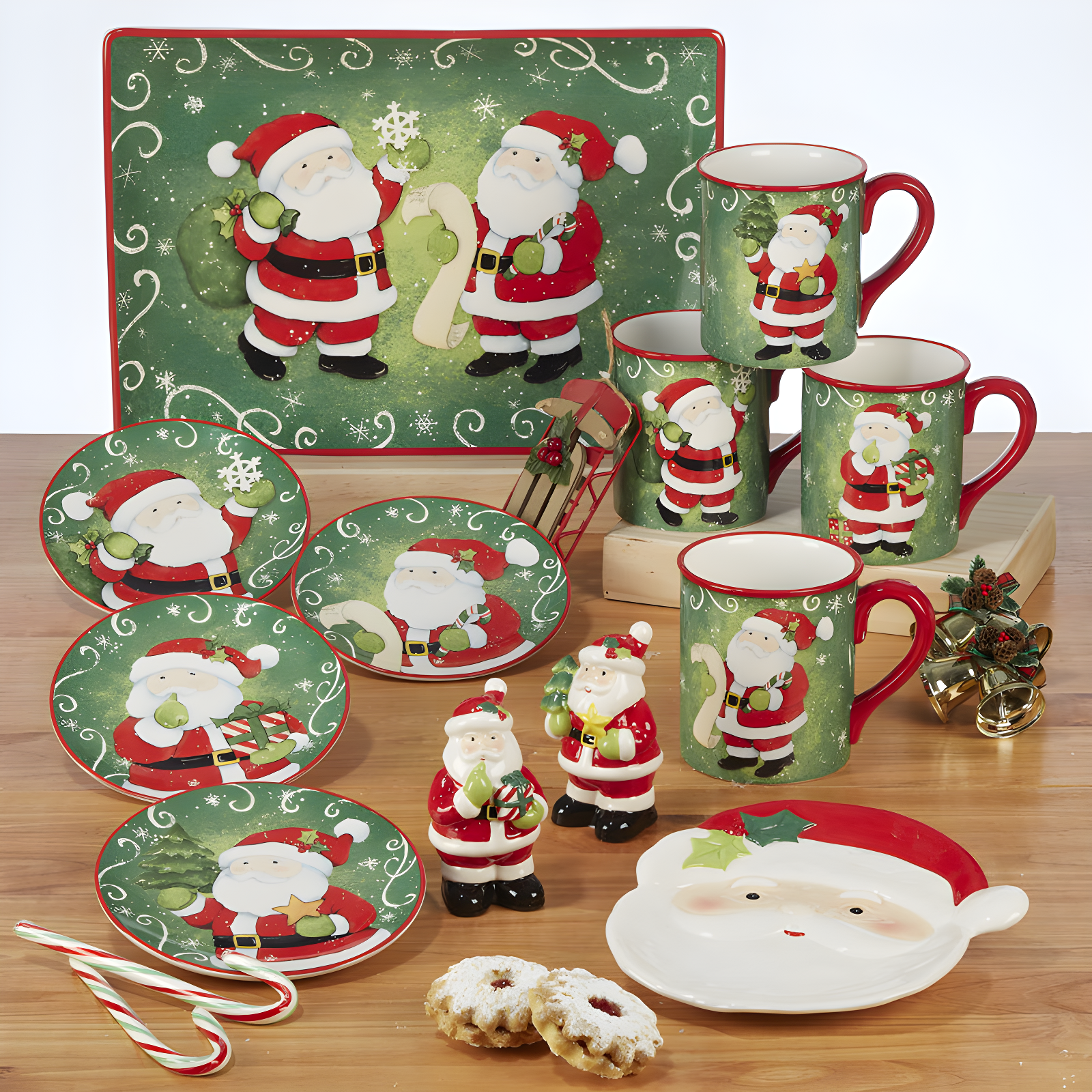 Certified International Certified International 4 Piece Holiday Magic Santa 3-D Mug Set