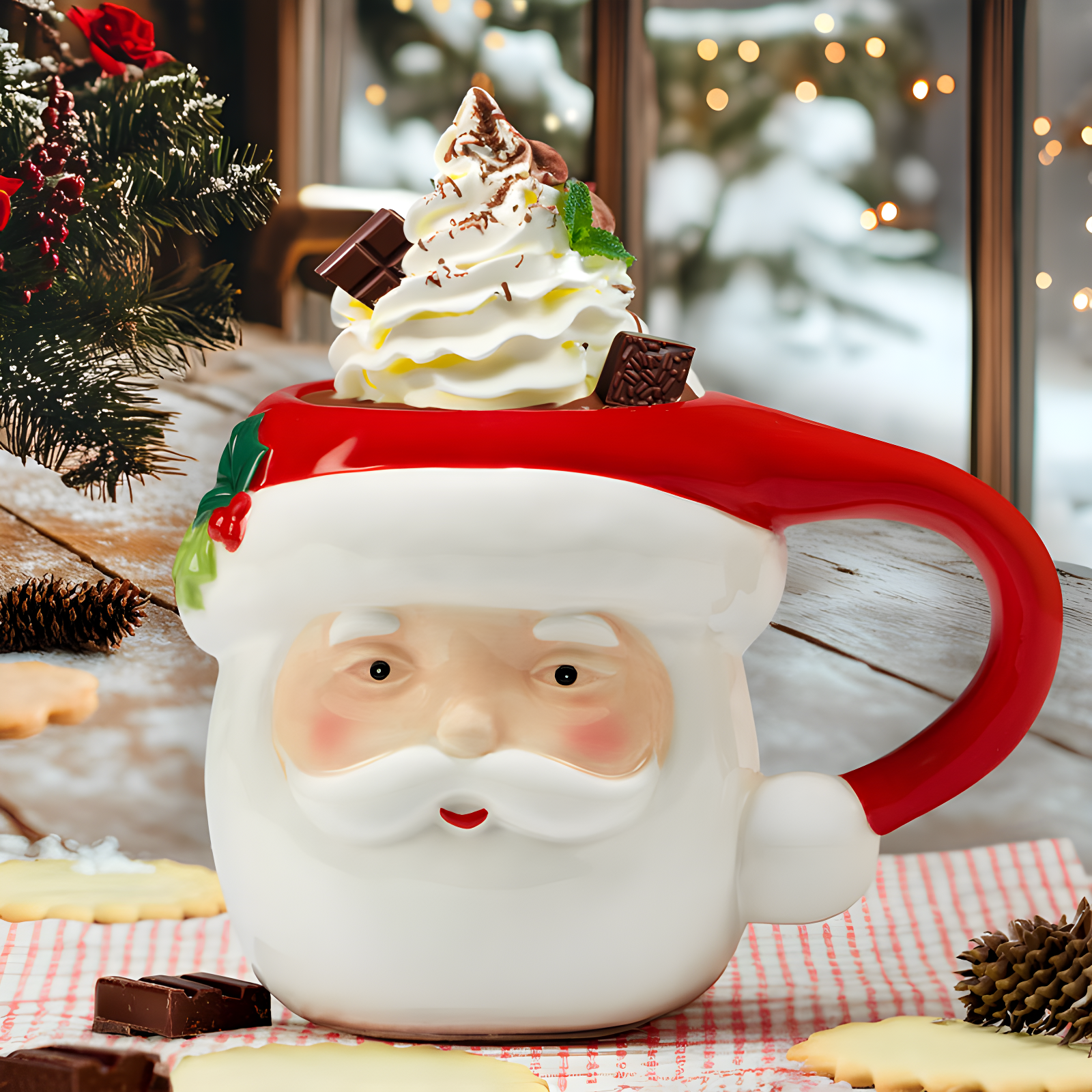 Certified International Certified International 4 Piece Holiday Magic Santa 3-D Mug Set