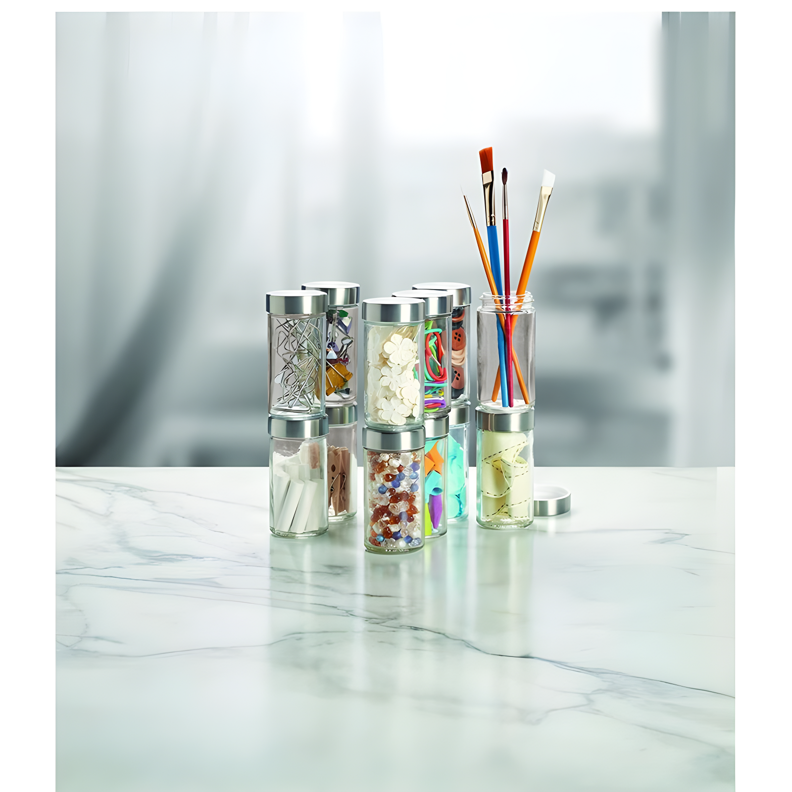 Kamenstein Kamenstein Empty Jars With Silver Cap, 3-Ounce (Set of 12)