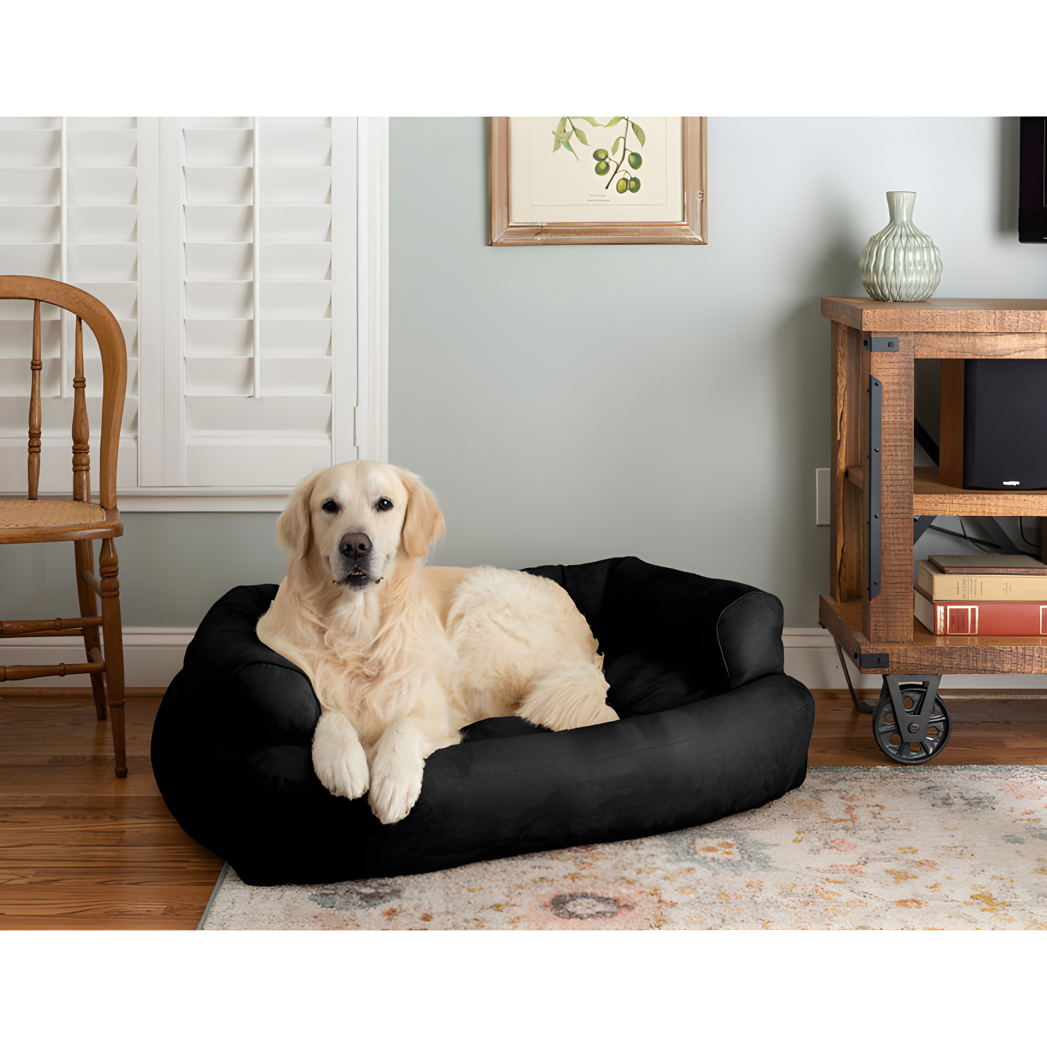 Snoozer Luxury Microsuede Overstuffed Bolster Dog Sofa