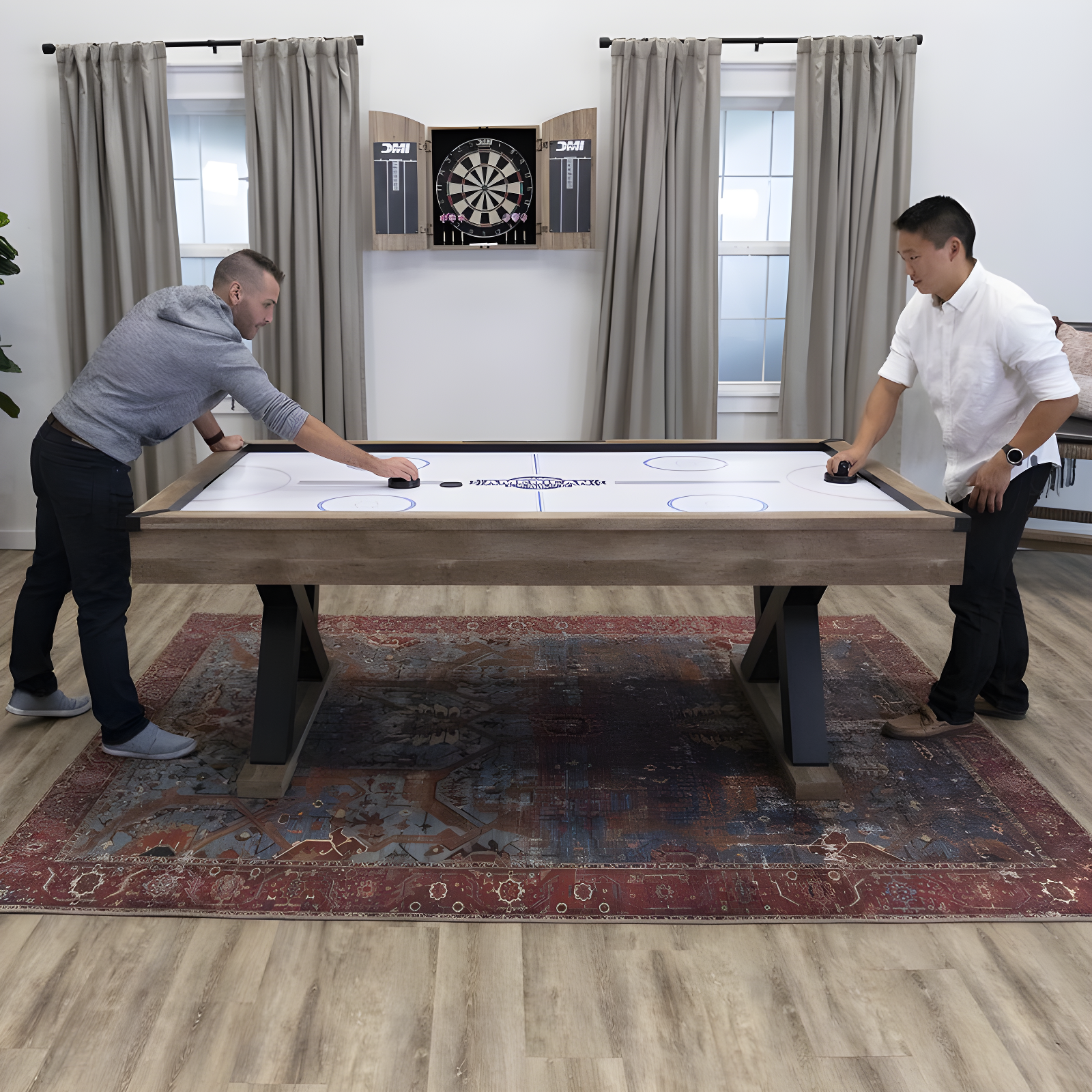 American Legend Kirkwood American Legend 84" Air Hockey Table with Rustic Wood Finish and Digital Scoreboard & Reviews | Wayfair