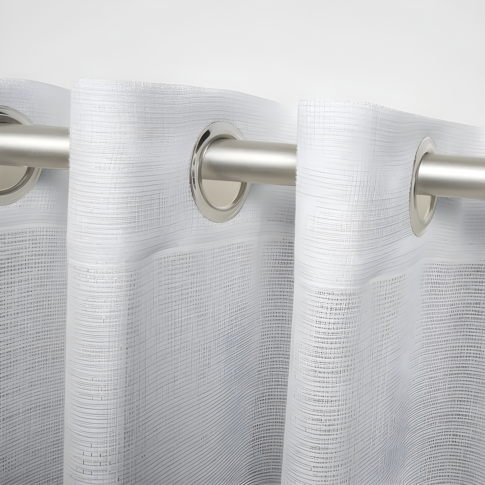 EXCLUSIVE HOME Miami Semi-Sheer Textured Indoor/Outdoor Grommet Top Curtain Panel Pair, 54"x84", Cloud Grey