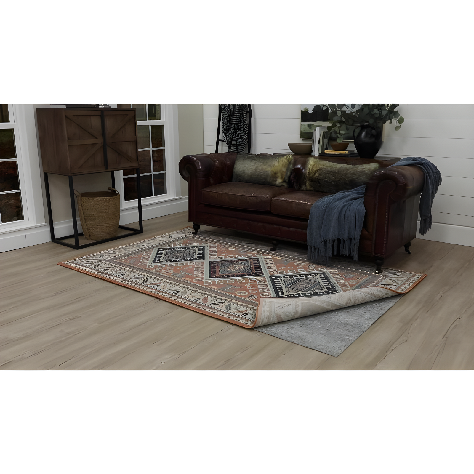 8'x10' Reversible Pet Proof Rug Pad Gray - Karastan: Skid-Resistant Rectangle Carpet Pad, Polyester, Latex Backing
