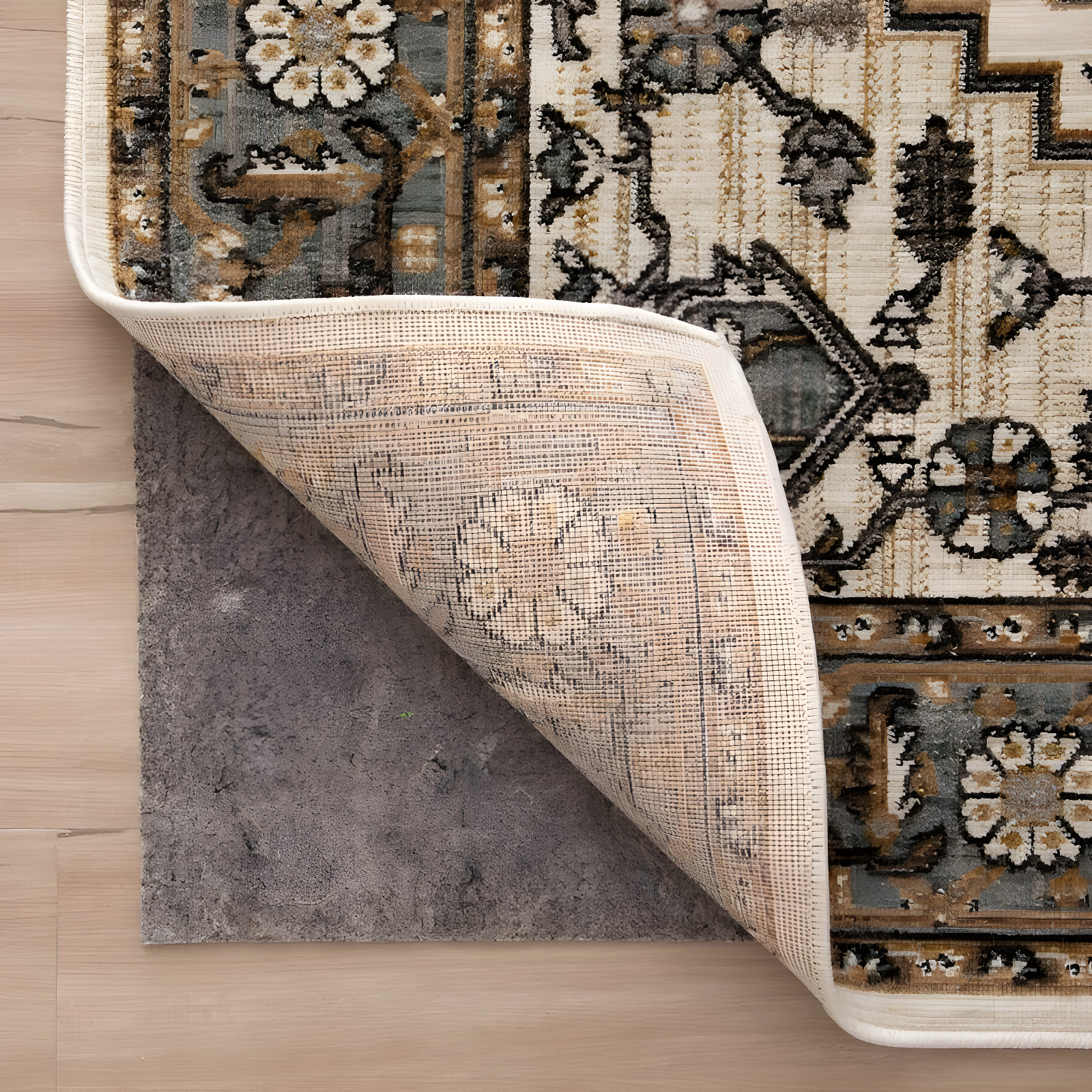 8'x10' Reversible Pet Proof Rug Pad Gray - Karastan: Skid-Resistant Rectangle Carpet Pad, Polyester, Latex Backing