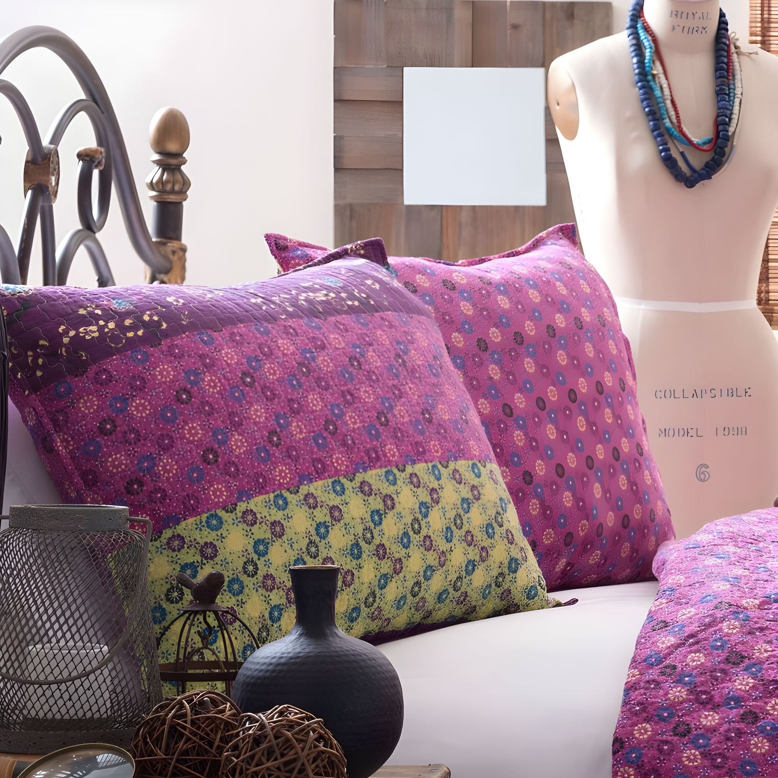 3pc King Royal Empire Quilt Set Plum - Lush Décor: Reversible Bedspread, OEKO-TEX Certified
