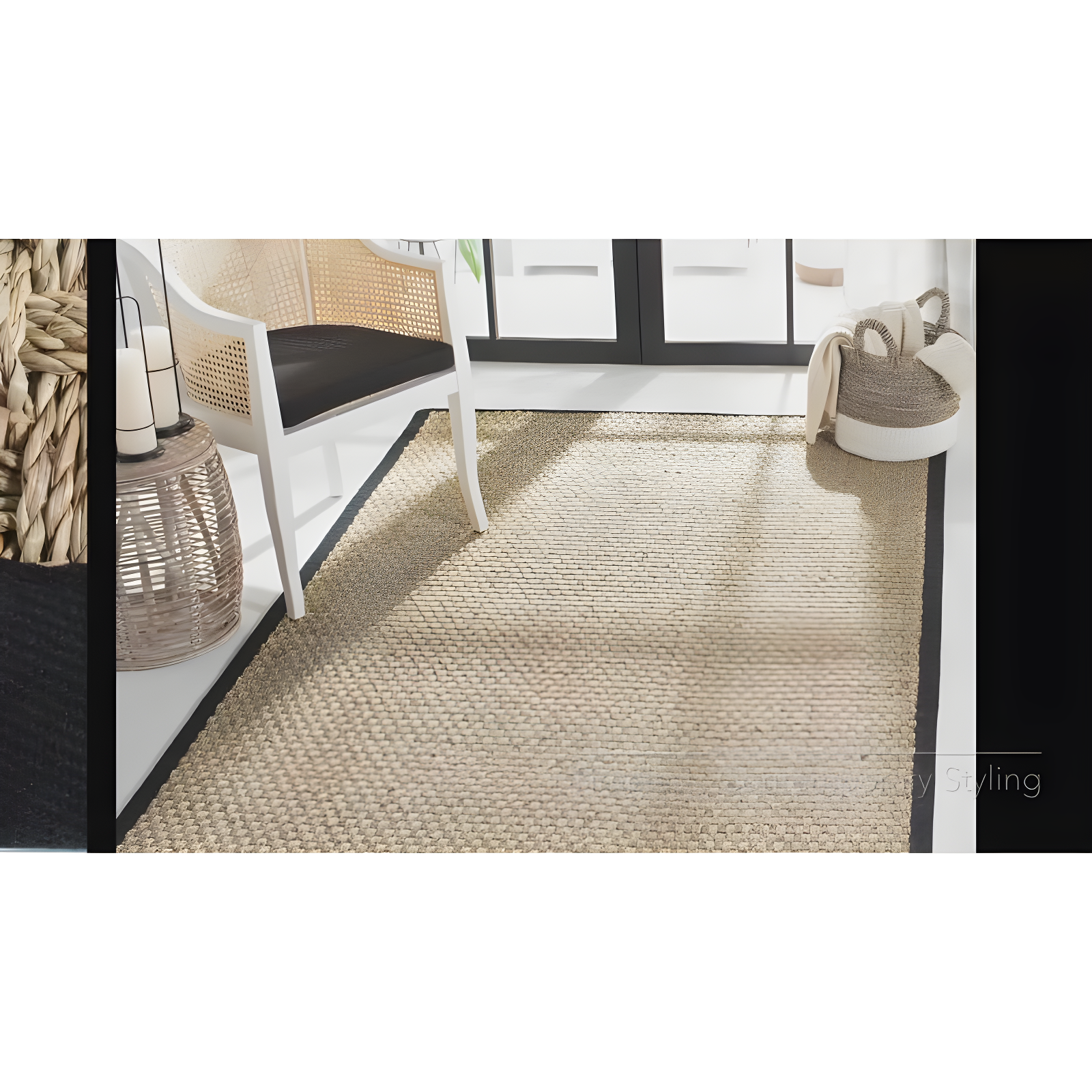 Natural Fiber NF114 Power Loomed Indoor Accent Rug - Natural/Black - 3'x5' - Safavieh.