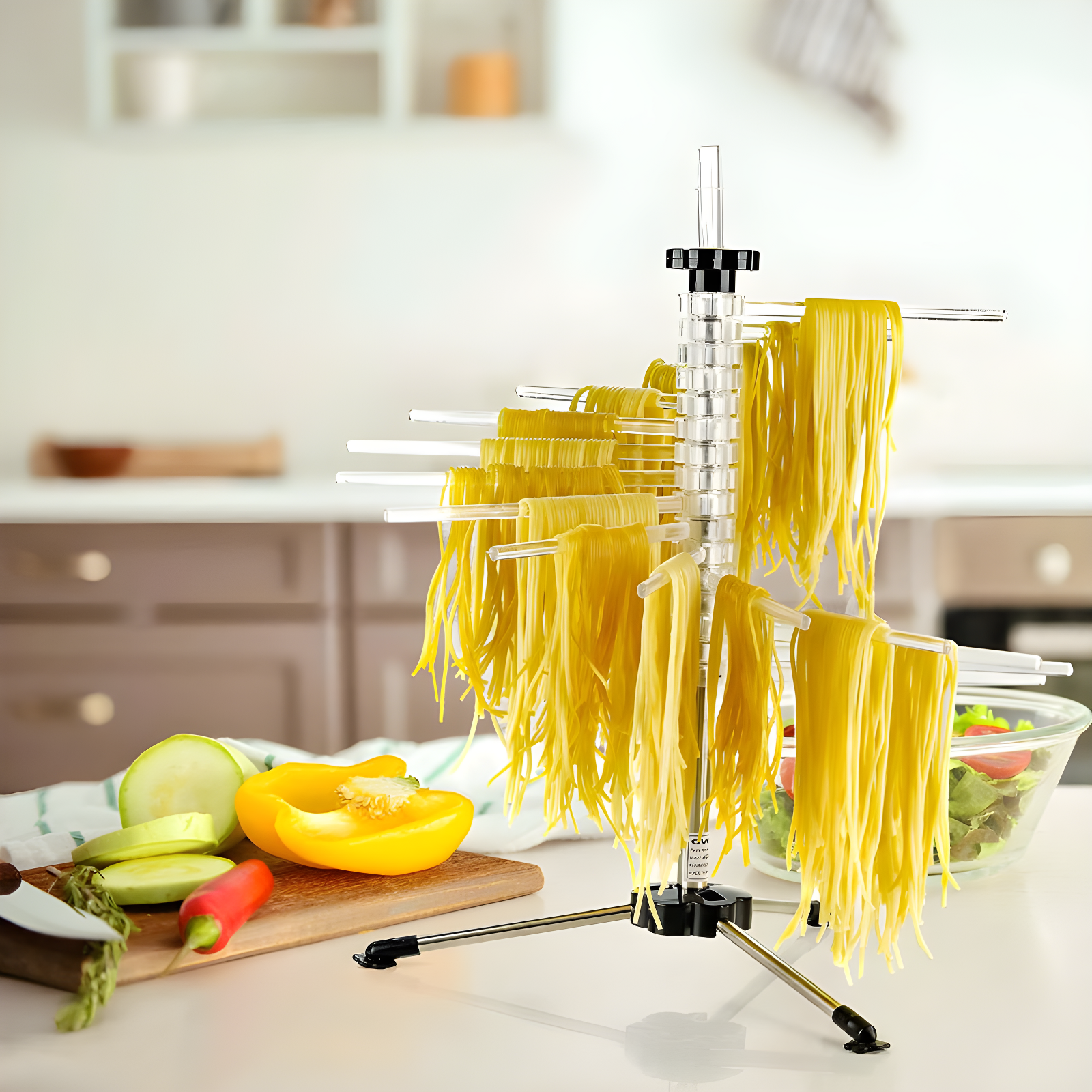 Ovente OVENTE Collapsible Pasta Drying Rack with BPA-Free Acrylic Rods, Spaghetti and Noodle Dryer Rack, Easy Storage Compact and Quick Set-Up for Home Use Perfect for Homemade Noodle and Pasta ACPPA900C