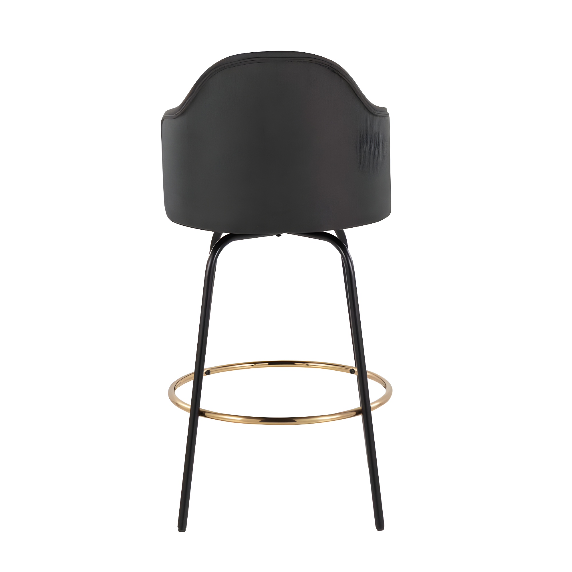 Dark Gray Swivel Wood and Metal Bar Stool