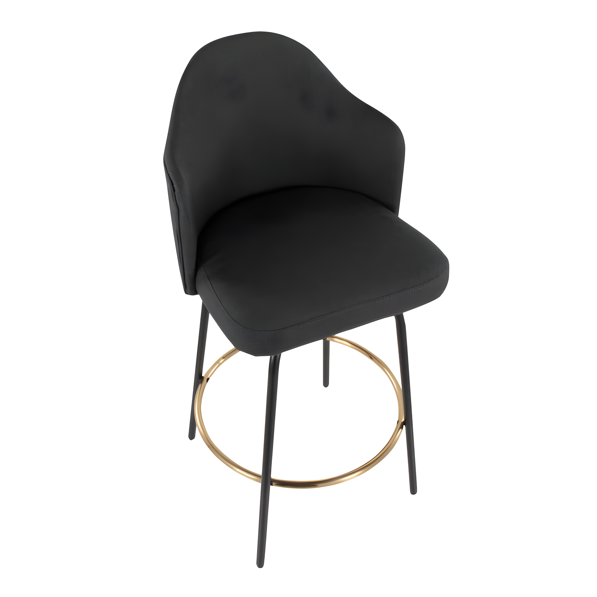 Dark Gray Swivel Wood and Metal Bar Stool