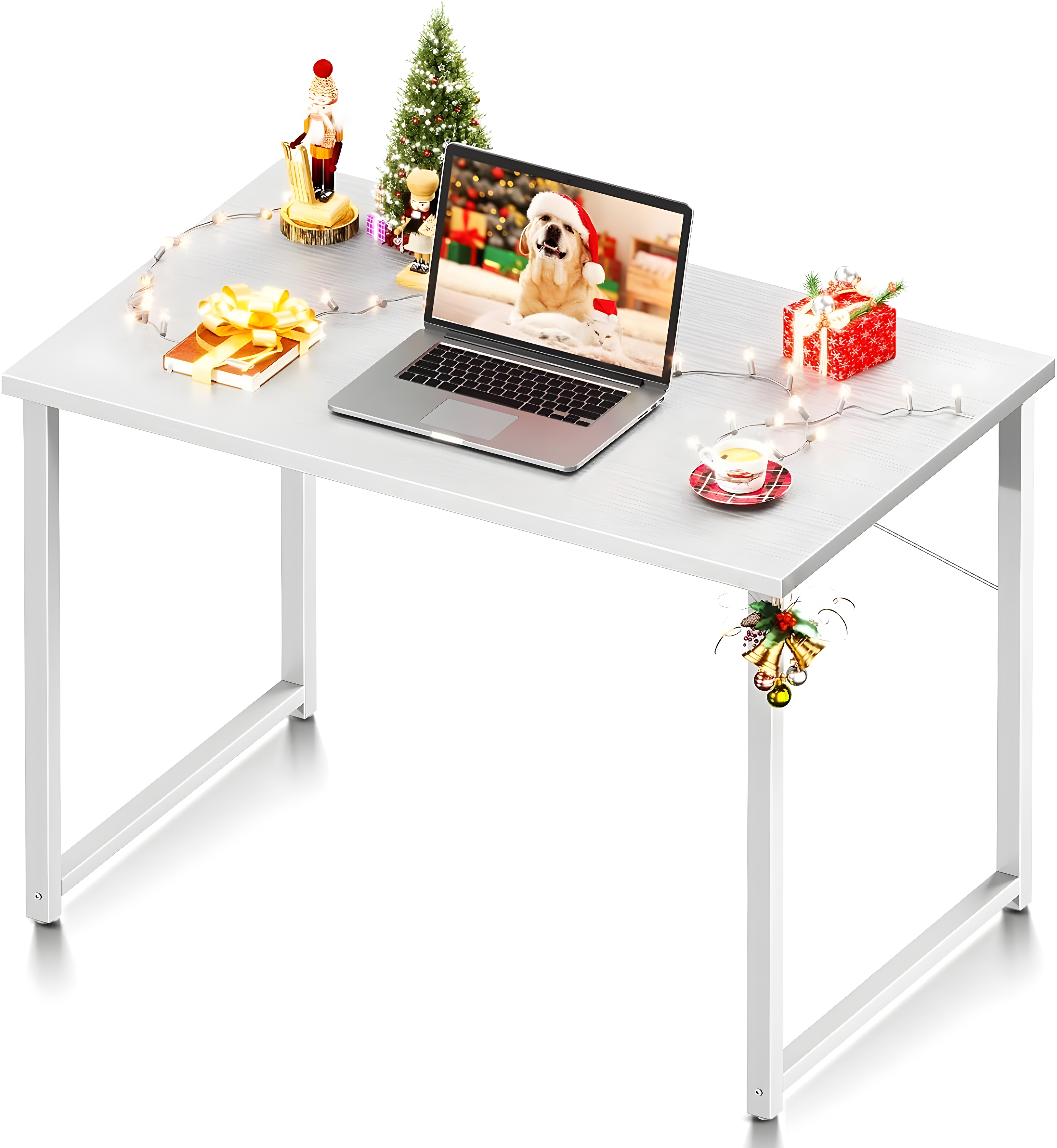 32 Inch Small Computer Desk, Modern Simple Style Desk for Home Office, Study Student Writing Desk, White
